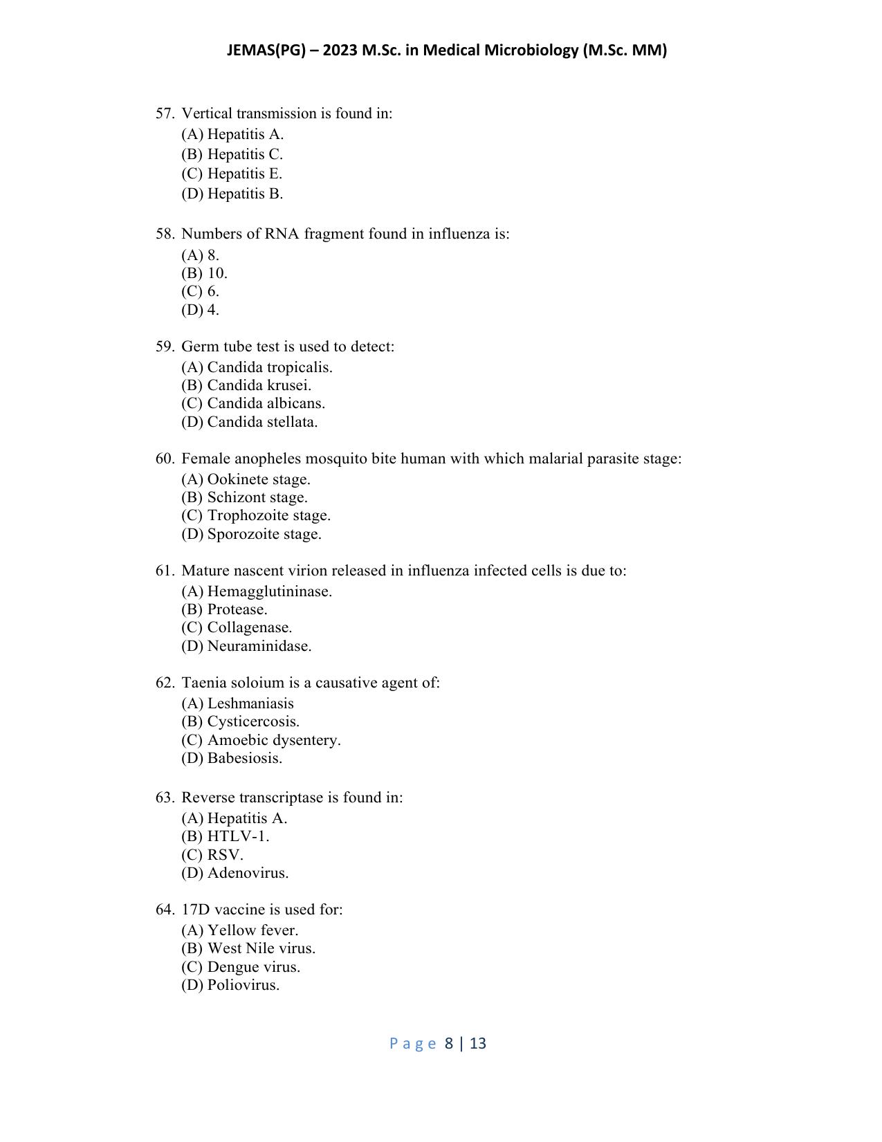 WB JEMAS (PG) M.Sc MM 2023 Question Paper - Page 9