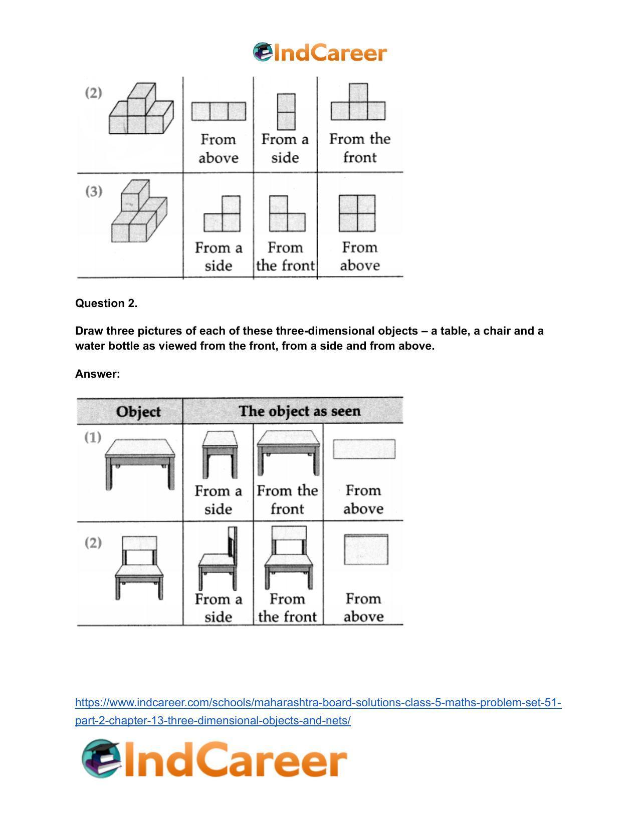 Maharashtra Board Solutions Class 5-Maths (Problem Set 51) - Part 2: Chapter 13- Three Dimensional Objects and Nets - Page 4