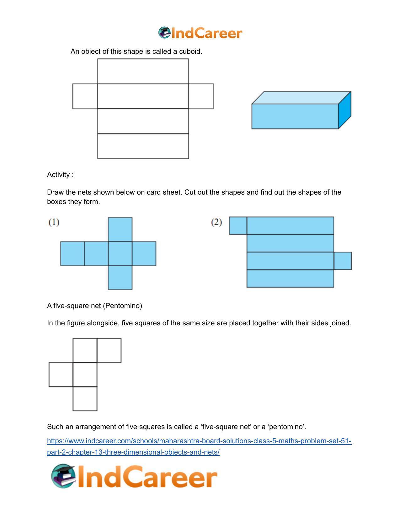 Maharashtra Board Solutions Class 5-Maths (Problem Set 51) - Part 2: Chapter 13- Three Dimensional Objects and Nets - Page 6