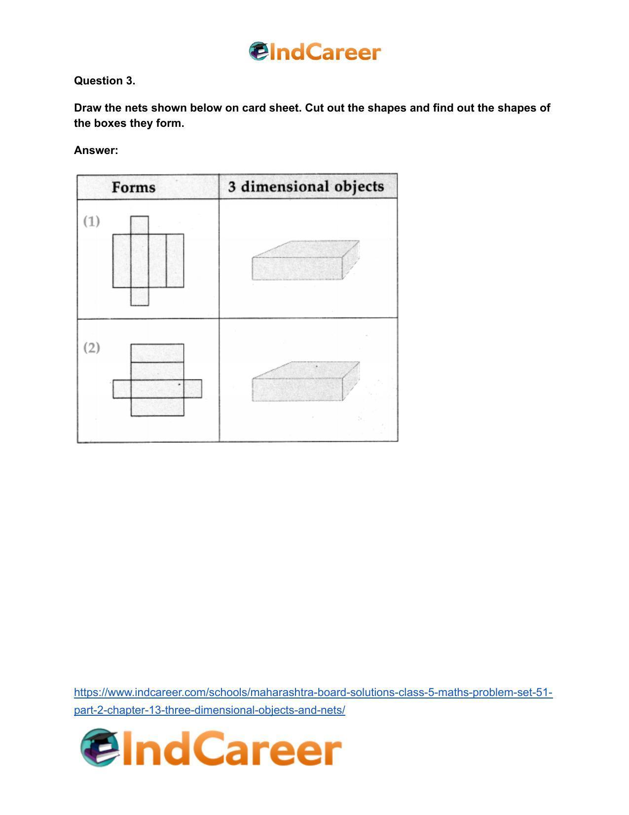 Maharashtra Board Solutions Class 5-Maths (Problem Set 51) - Part 2: Chapter 13- Three Dimensional Objects and Nets - Page 11