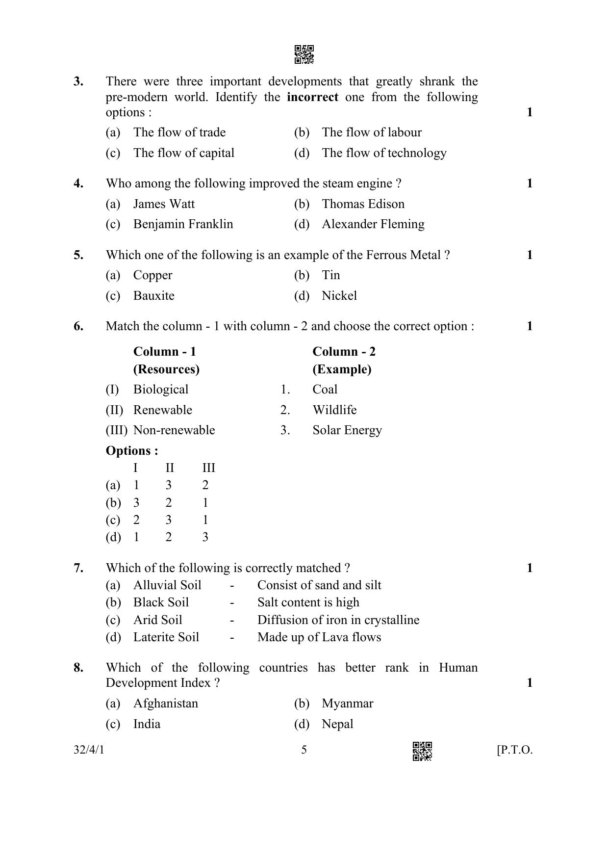 CBSE Class 10 32-4-1 Social Science 2023 Question Paper - Page 5