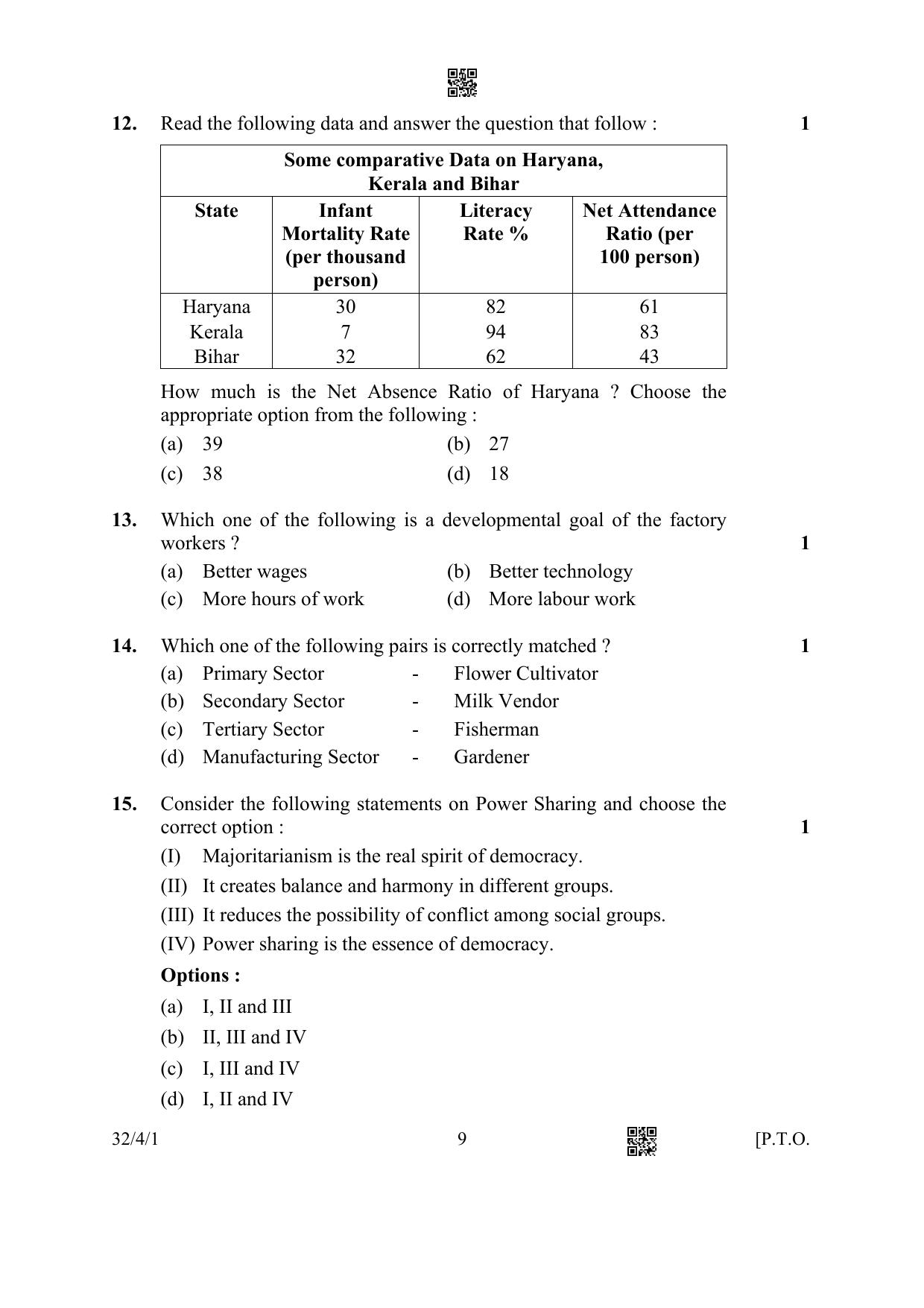 CBSE Class 10 32-4-1 Social Science 2023 Question Paper - Page 9
