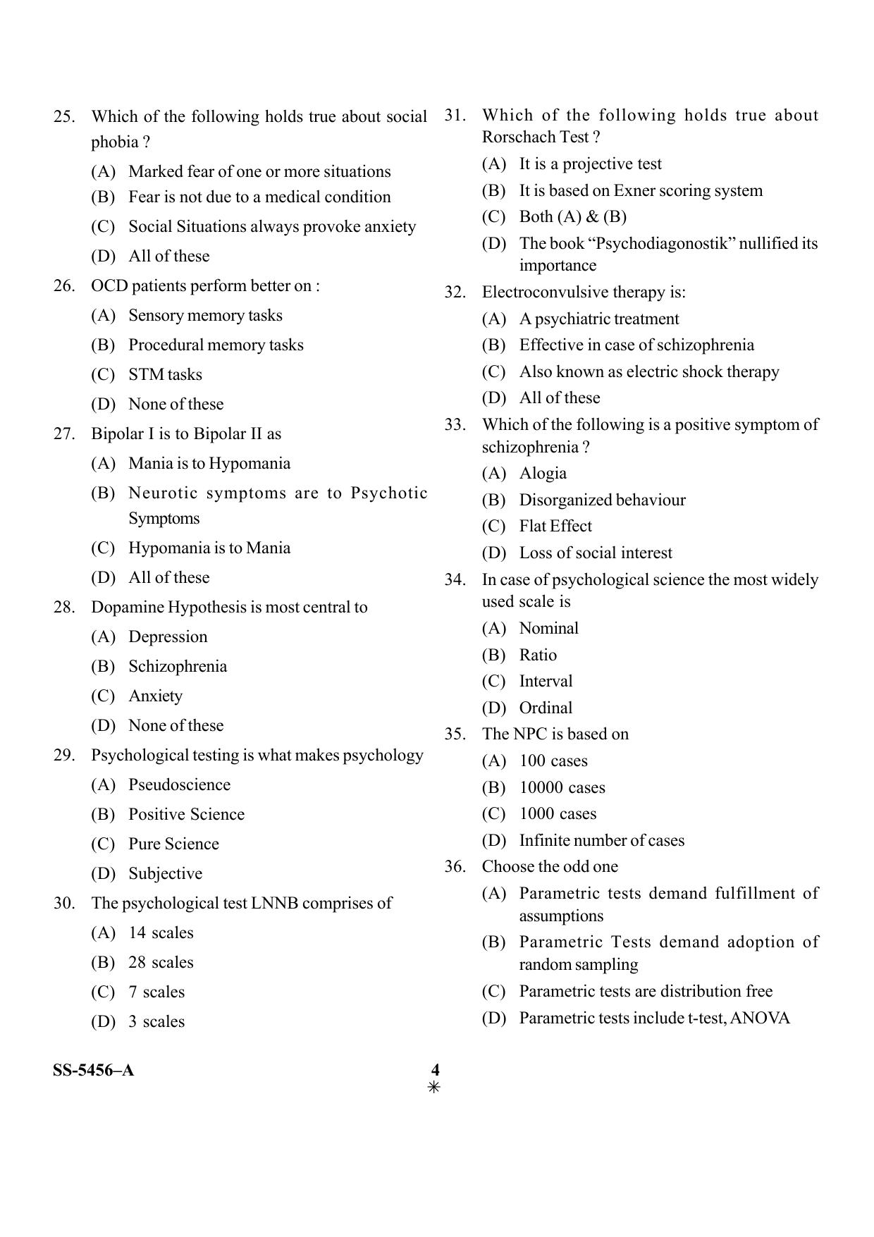 KUET 2024 M.A. Psychology Question Paper - Page 19