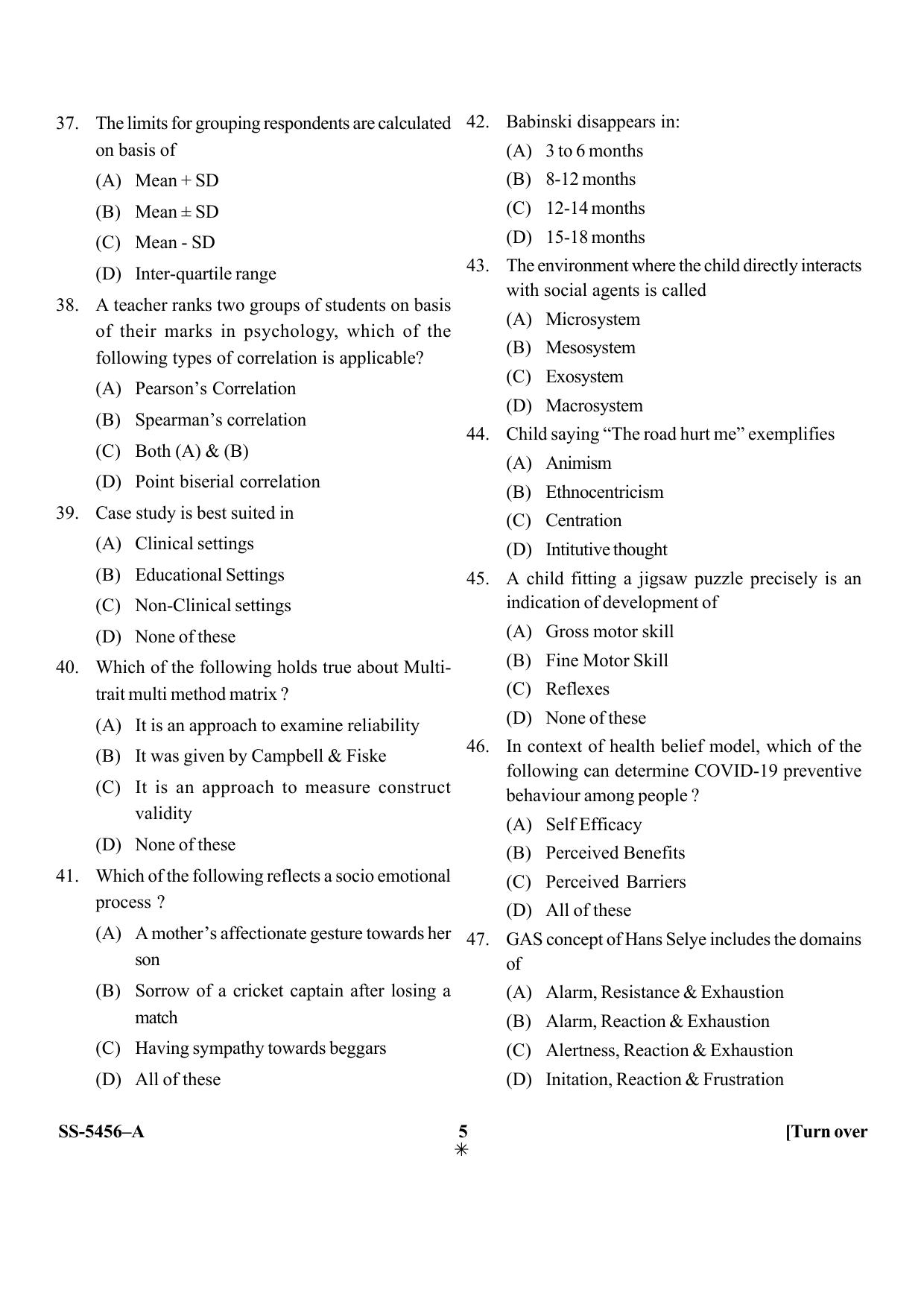 KUET 2024 M.A. Psychology Question Paper - Page 20
