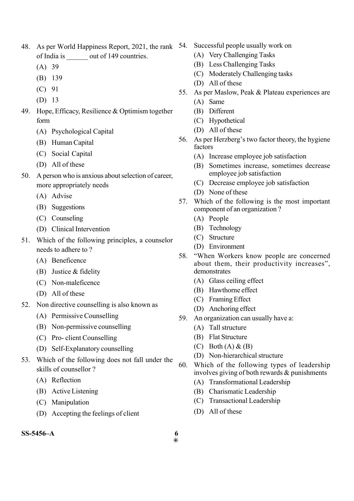 KUET 2024 M.A. Psychology Question Paper - Page 21