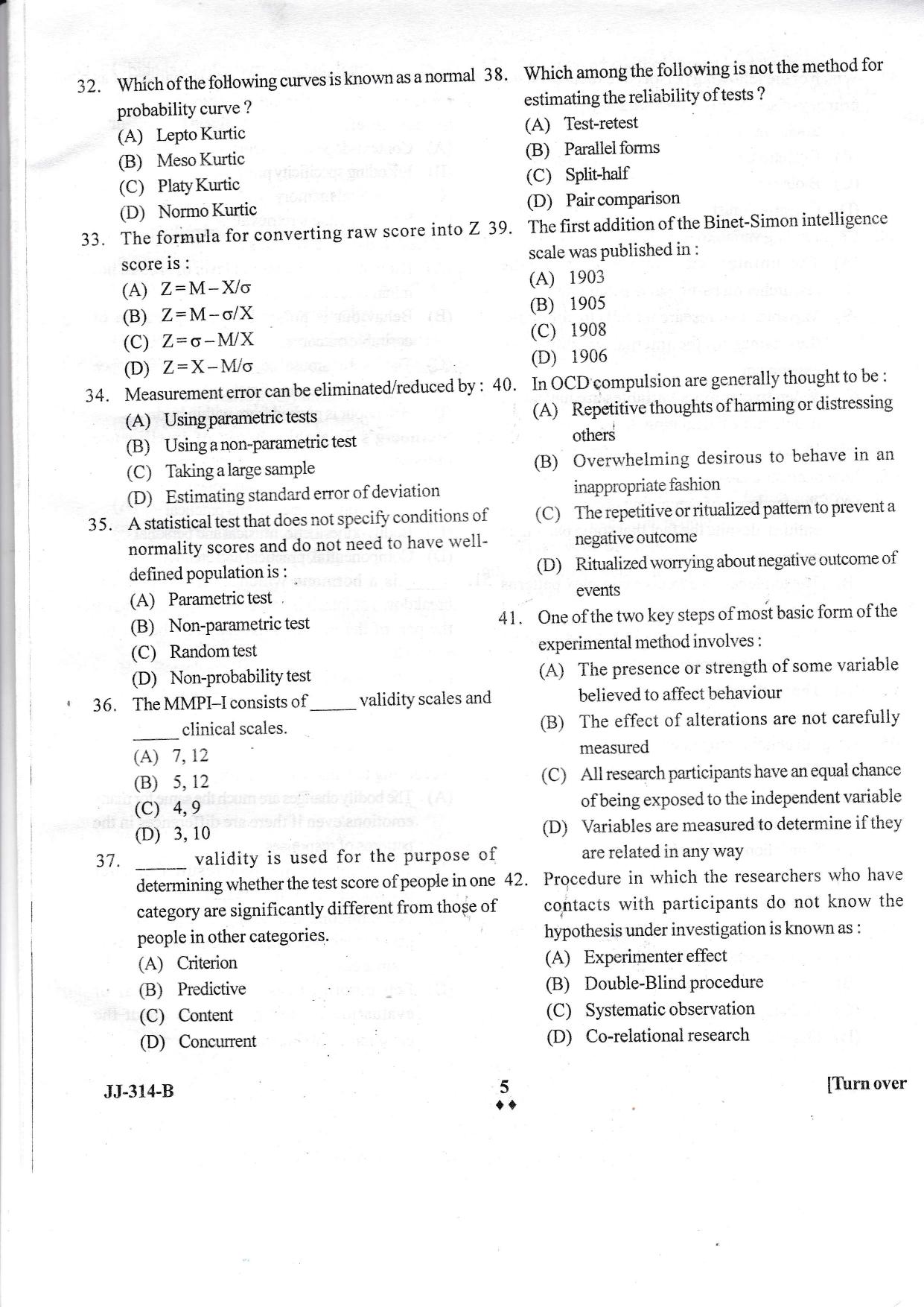 KUET 2024 M.A. Psychology Question Paper - Page 27