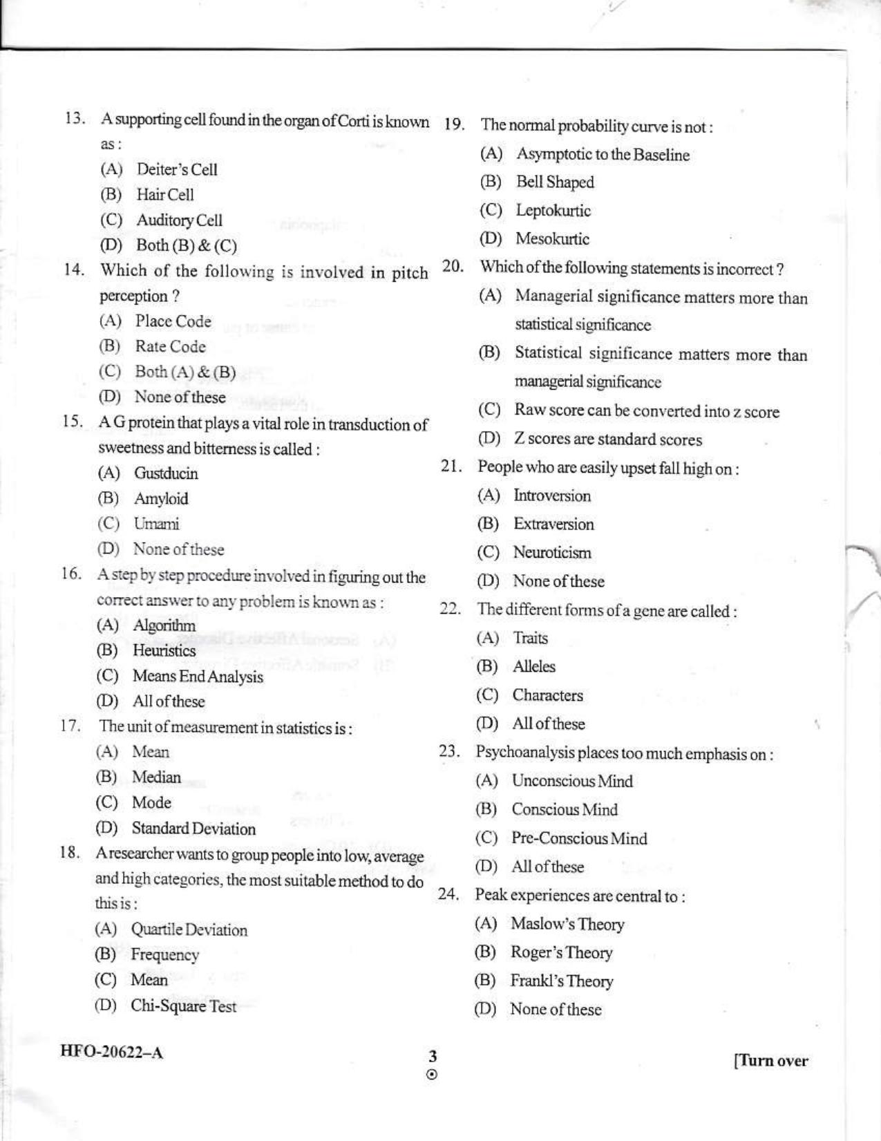 KUET 2024 M.A. Psychology Question Paper - Page 31