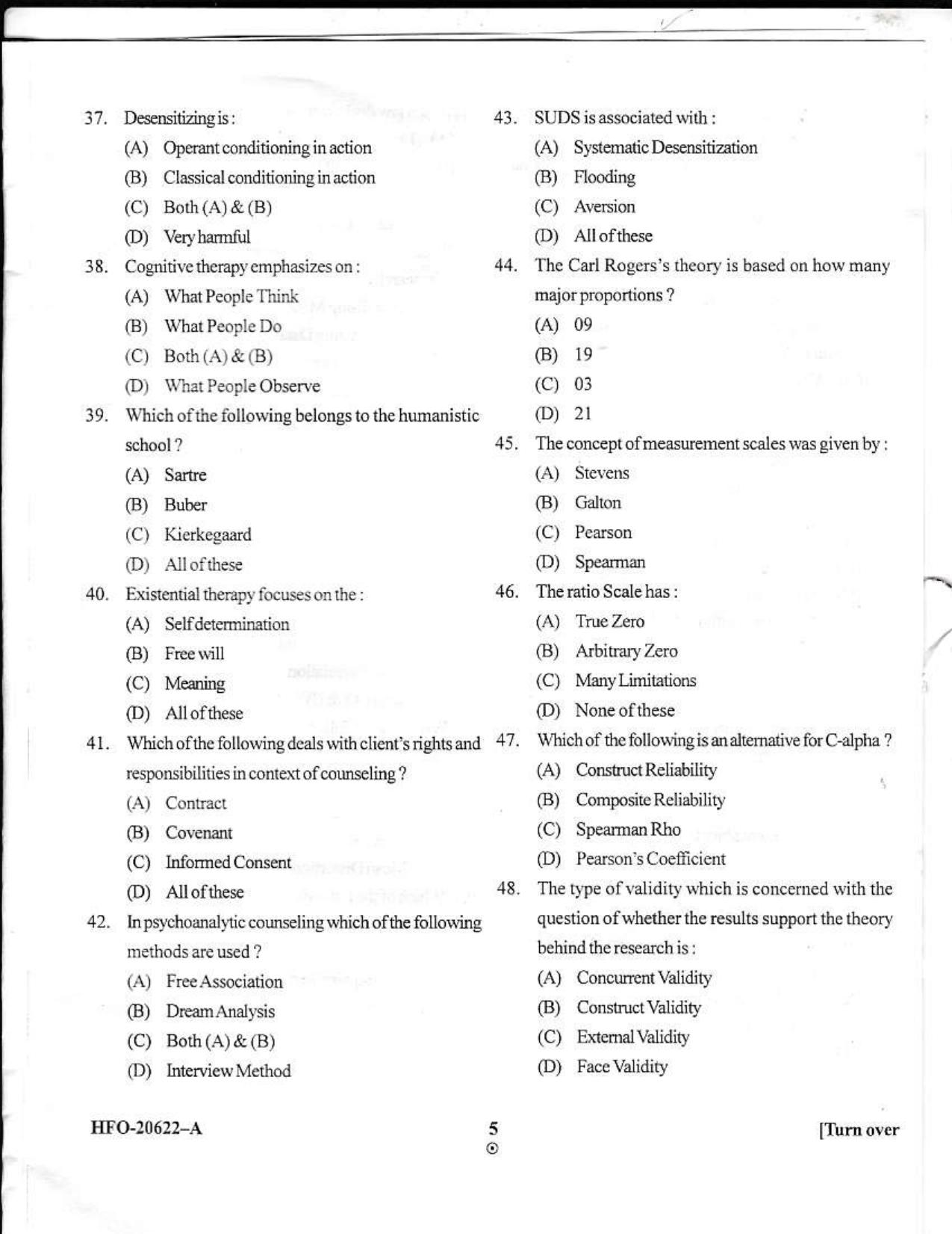 KUET 2024 M.A. Psychology Question Paper - Page 33