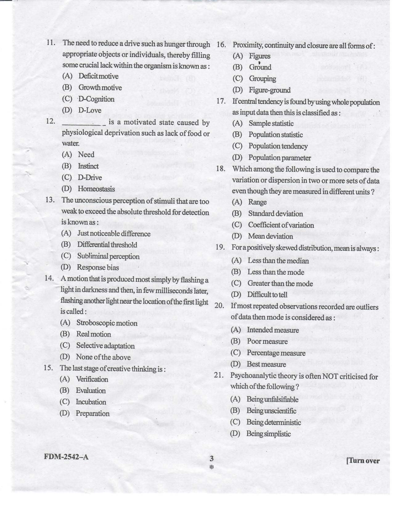 KUET 2024 M.A. Psychology Question Paper - Page 36