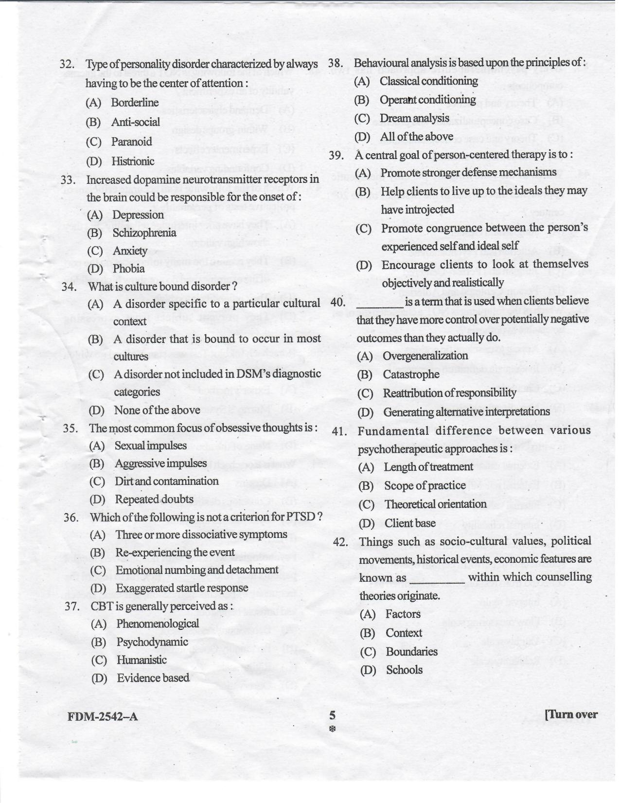 KUET 2024 M.A. Psychology Question Paper - Page 38