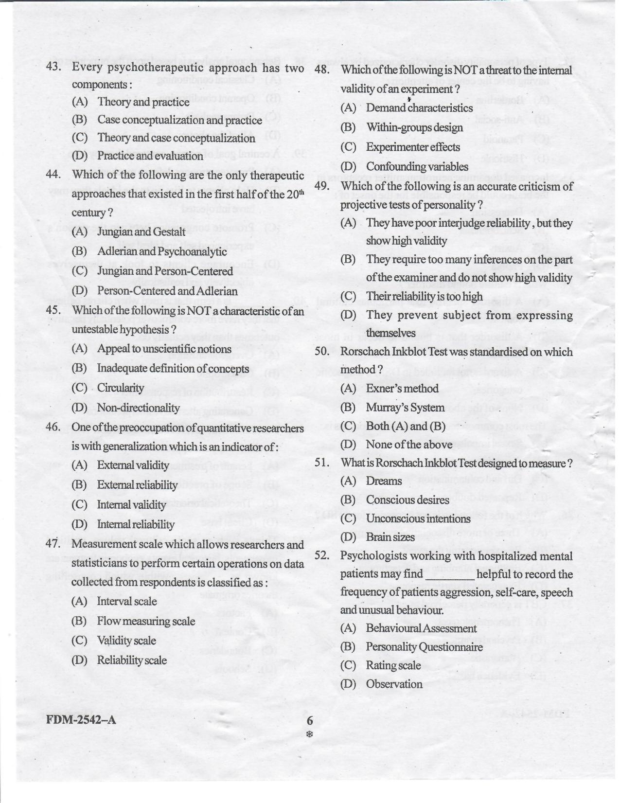 KUET 2024 M.A. Psychology Question Paper - Page 39