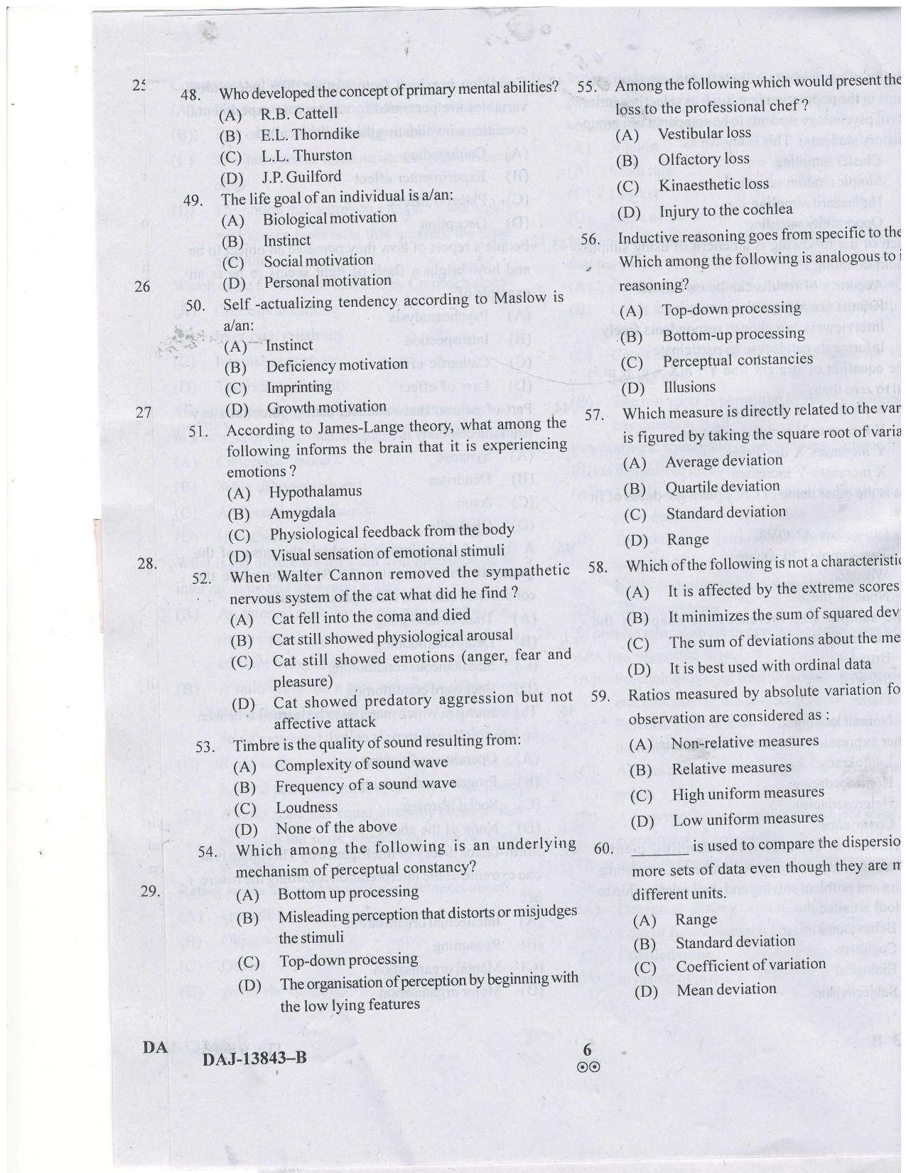 KUET 2024 M.A. Psychology Question Paper - Page 46