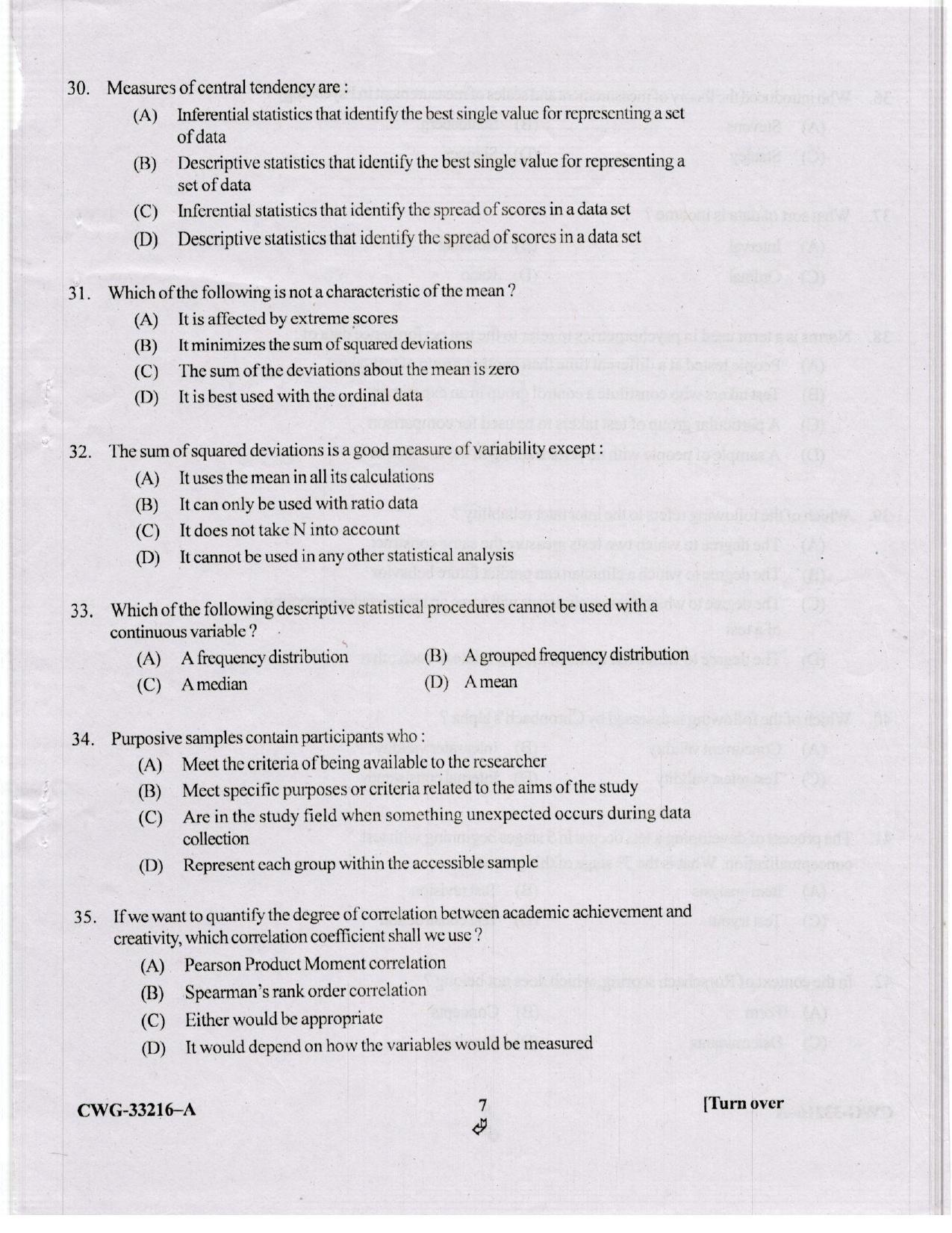 KUET 2024 M.A. Psychology Question Paper - Page 53