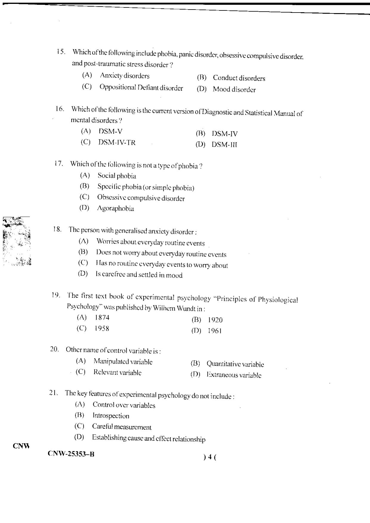 KUET 2024 M.A. Psychology Question Paper - Page 61