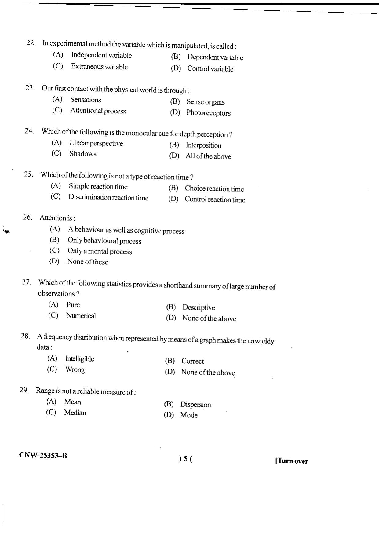 KUET 2024 M.A. Psychology Question Paper - Page 62