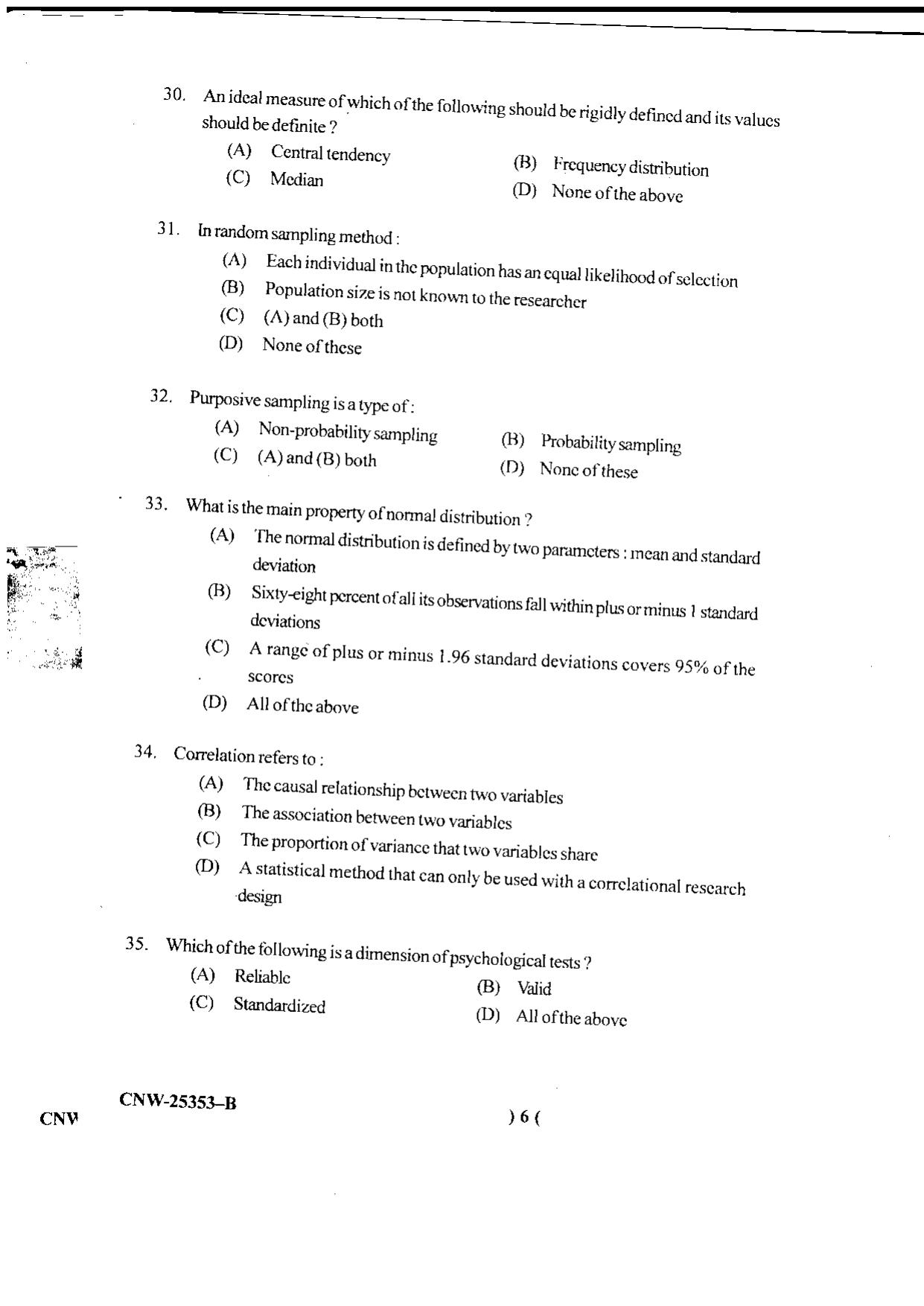 KUET 2024 M.A. Psychology Question Paper - Page 63