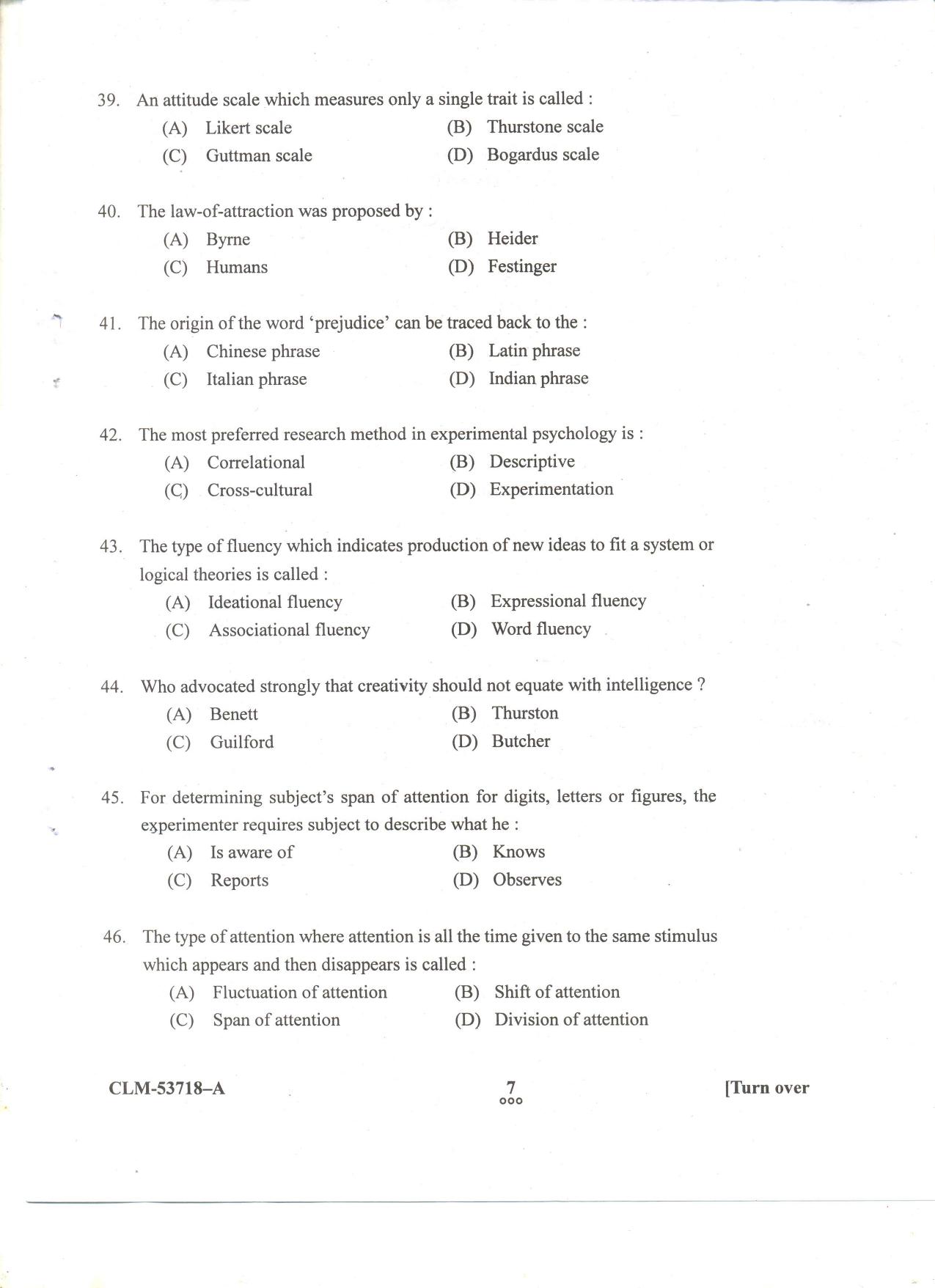 KUET 2024 M.A. Psychology Question Paper - Page 74