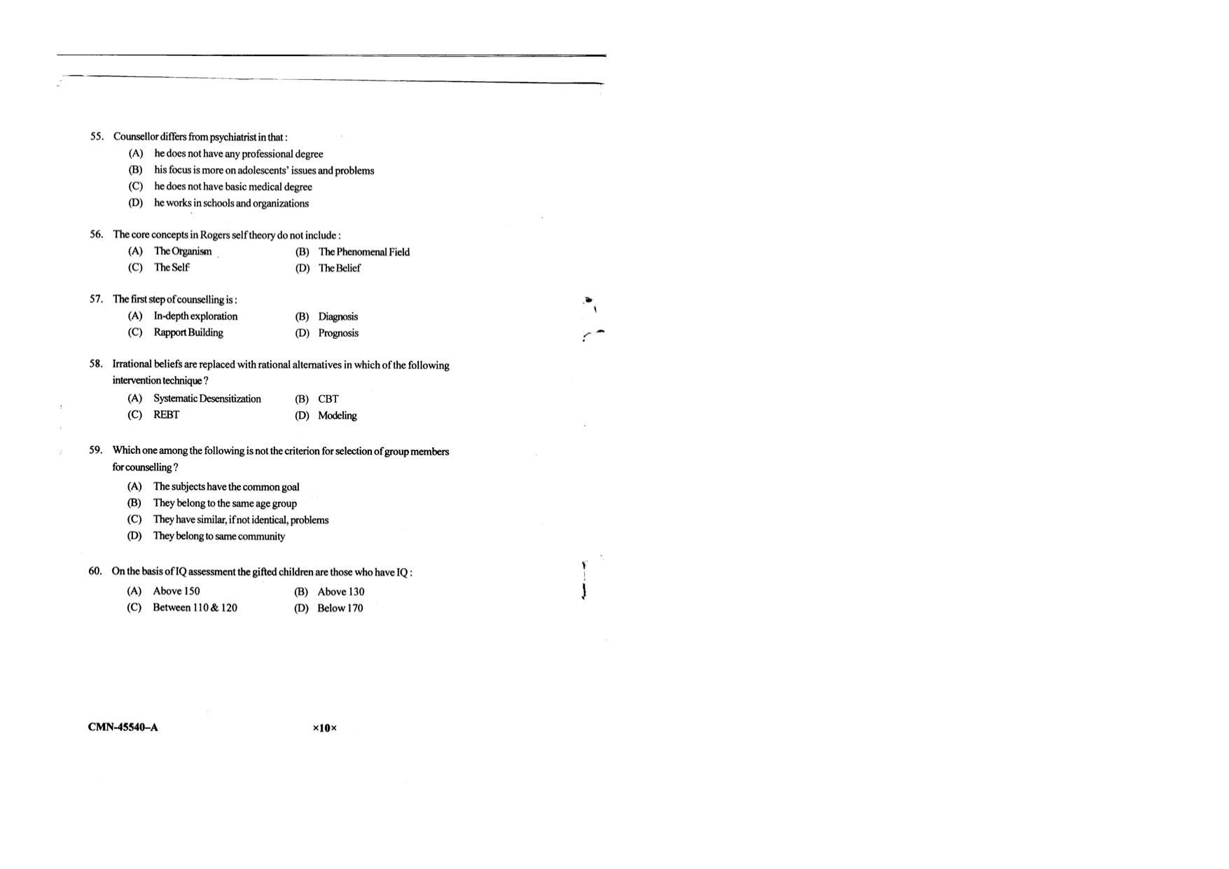 KUET 2024 M.A. Psychology Question Paper - Page 85