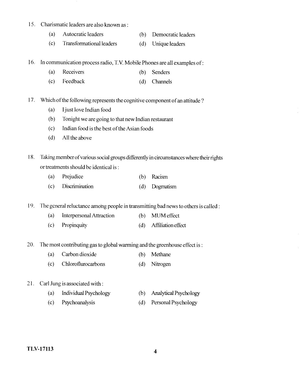 KUET 2024 M.A. Psychology Question Paper - Page 88