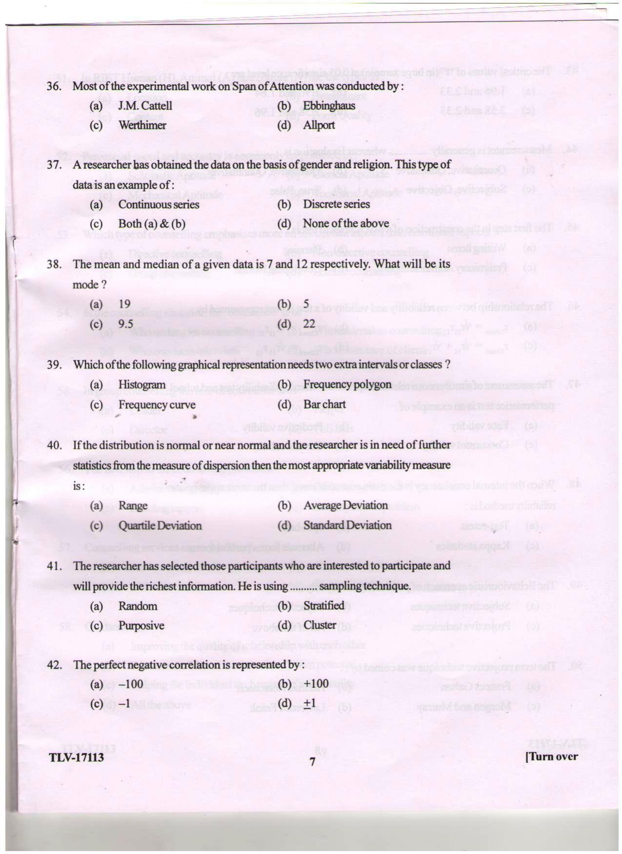 KUET 2024 M.A. Psychology Question Paper - Page 100