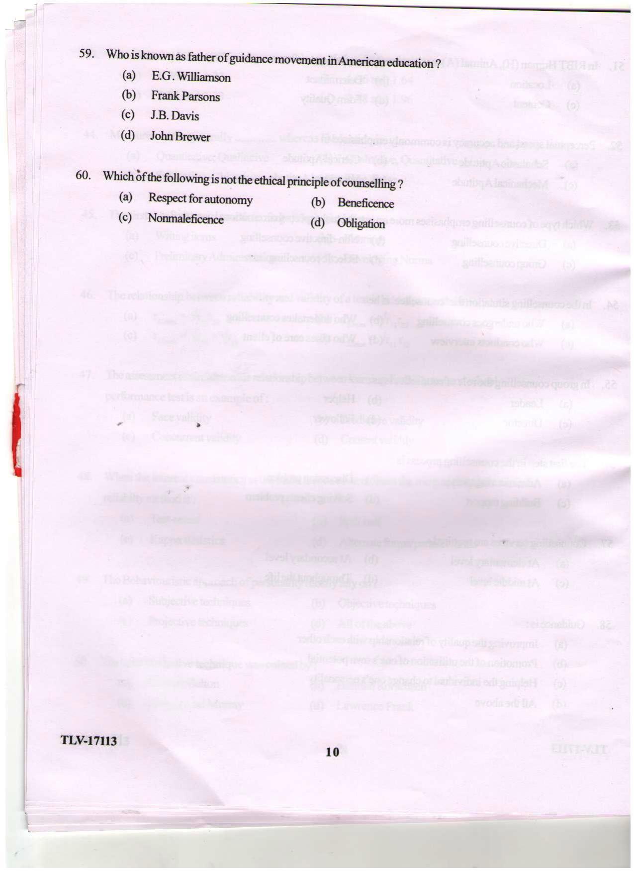 KUET 2024 M.A. Psychology Question Paper - Page 103
