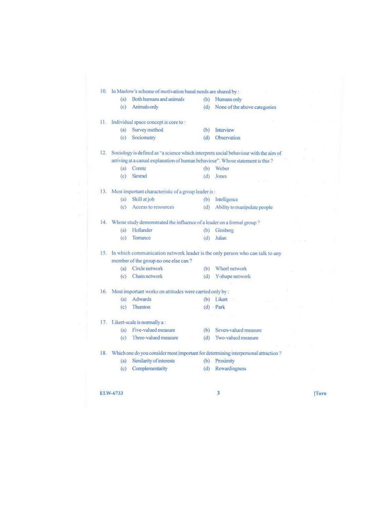 KUET 2024 M.A. Psychology Question Paper - Page 105