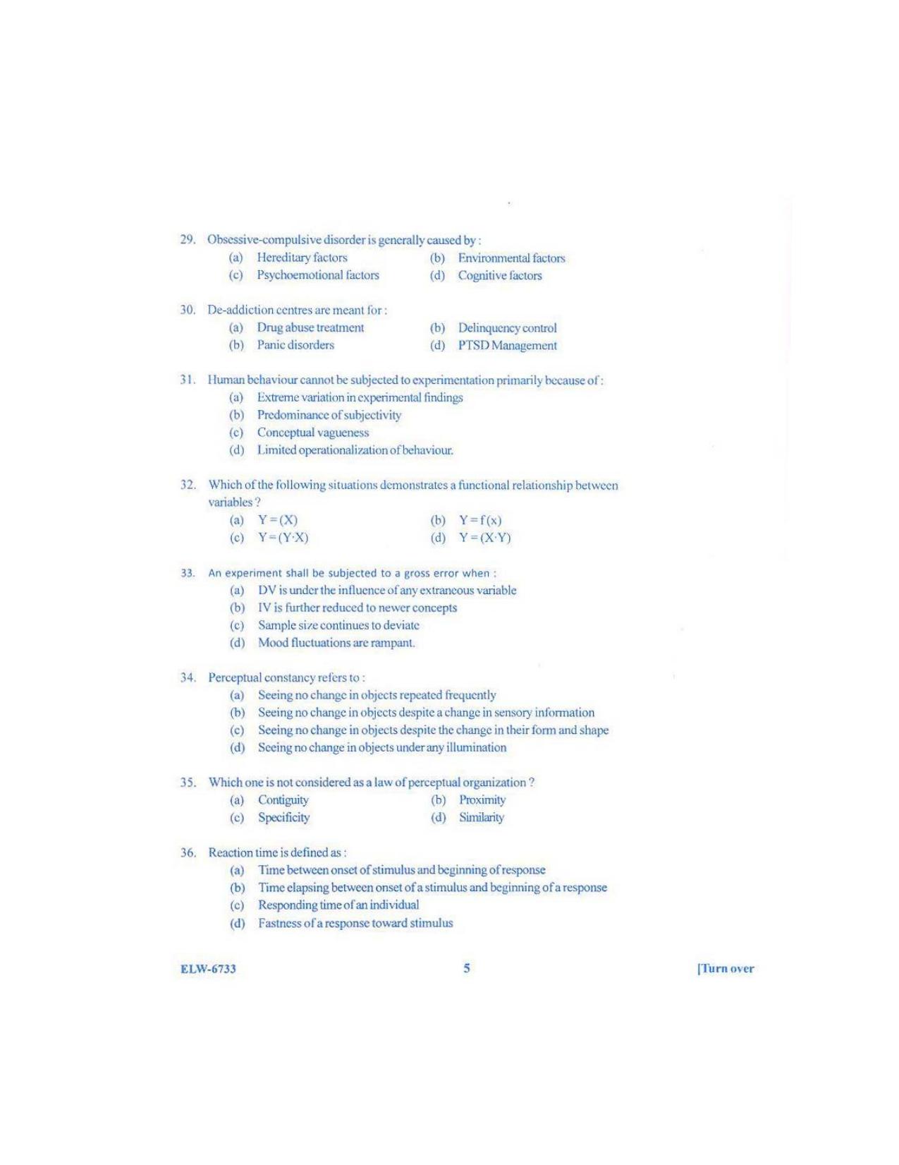 KUET 2024 M.A. Psychology Question Paper - Page 107