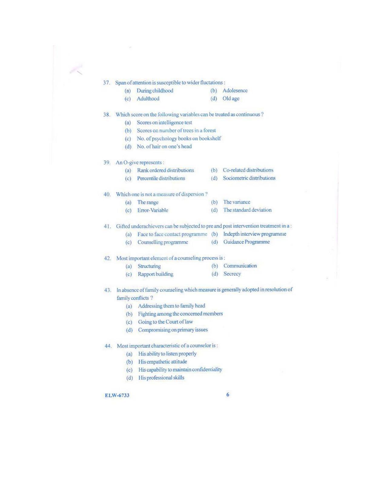 KUET 2024 M.A. Psychology Question Paper - Page 108