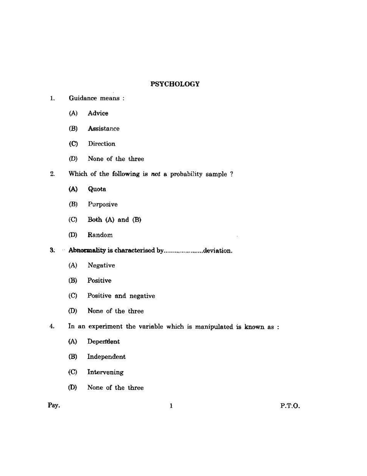 KUET 2024 M.A. Psychology Question Paper - Page 111
