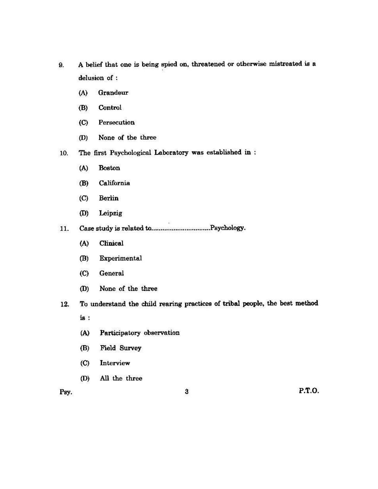 KUET 2024 M.A. Psychology Question Paper - Page 113