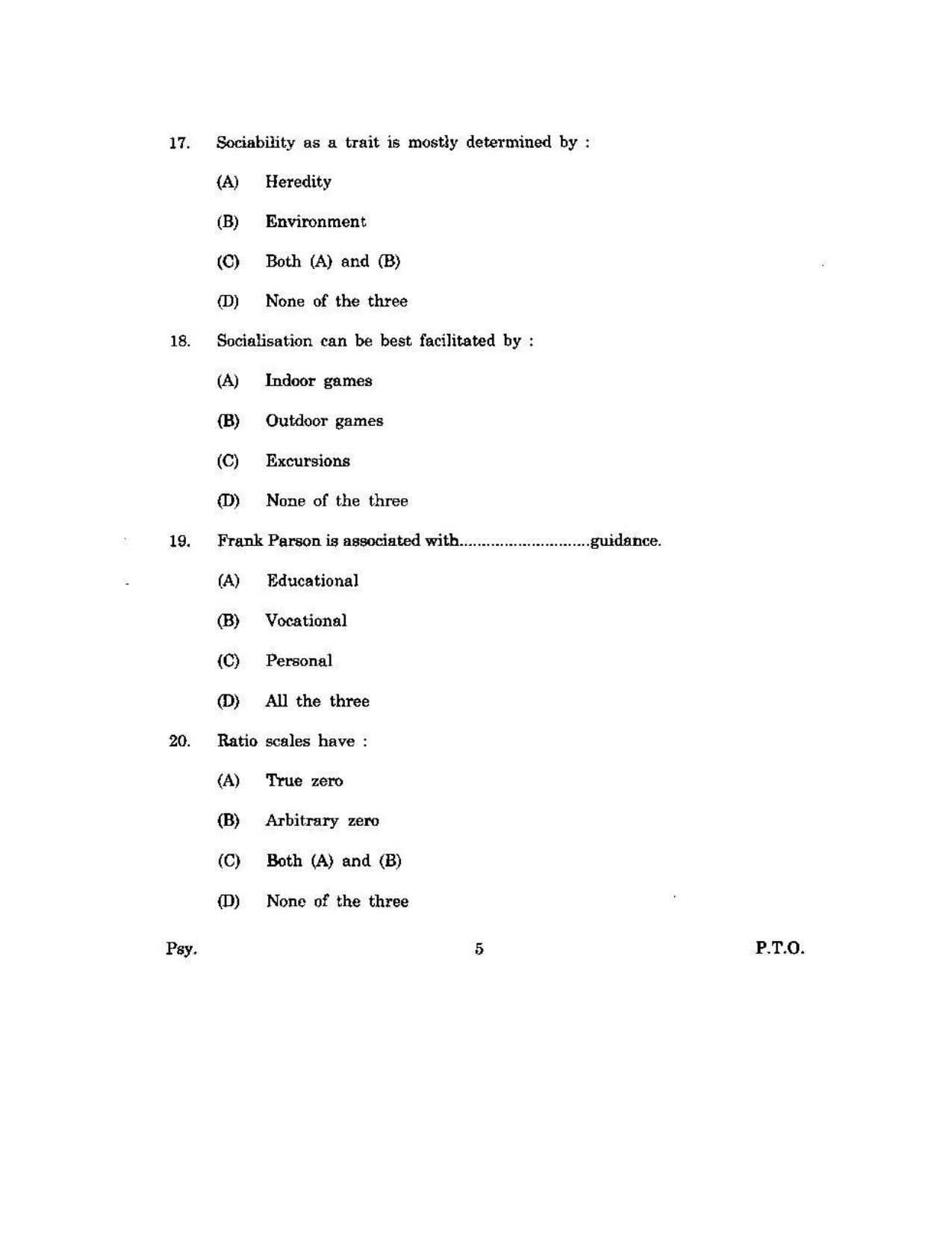 KUET 2024 M.A. Psychology Question Paper - Page 115