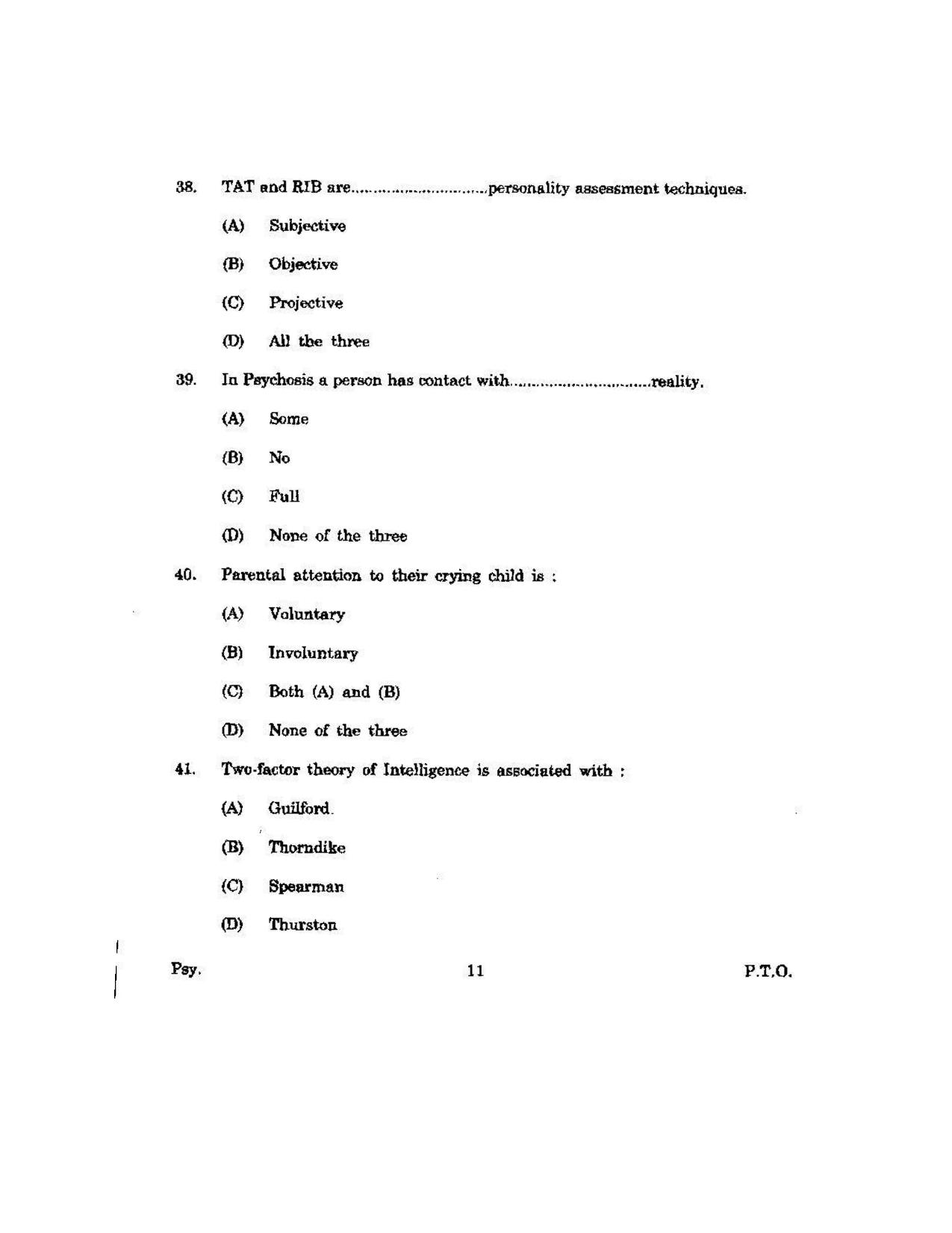 KUET 2024 M.A. Psychology Question Paper - Page 121