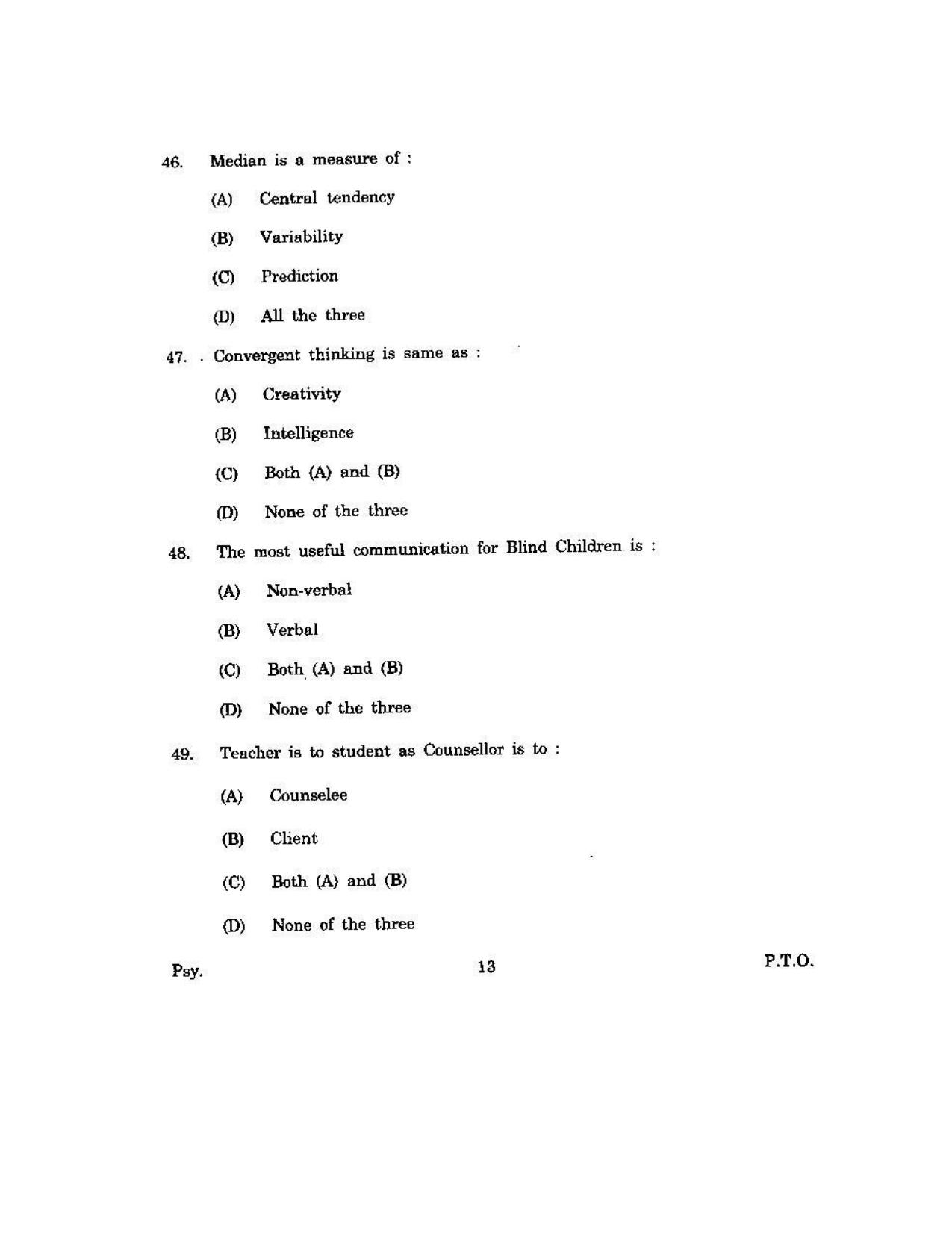 KUET 2024 M.A. Psychology Question Paper - Page 123