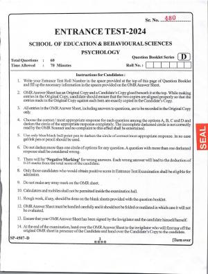 KUET 2024 M.A. Psychology Question Paper
