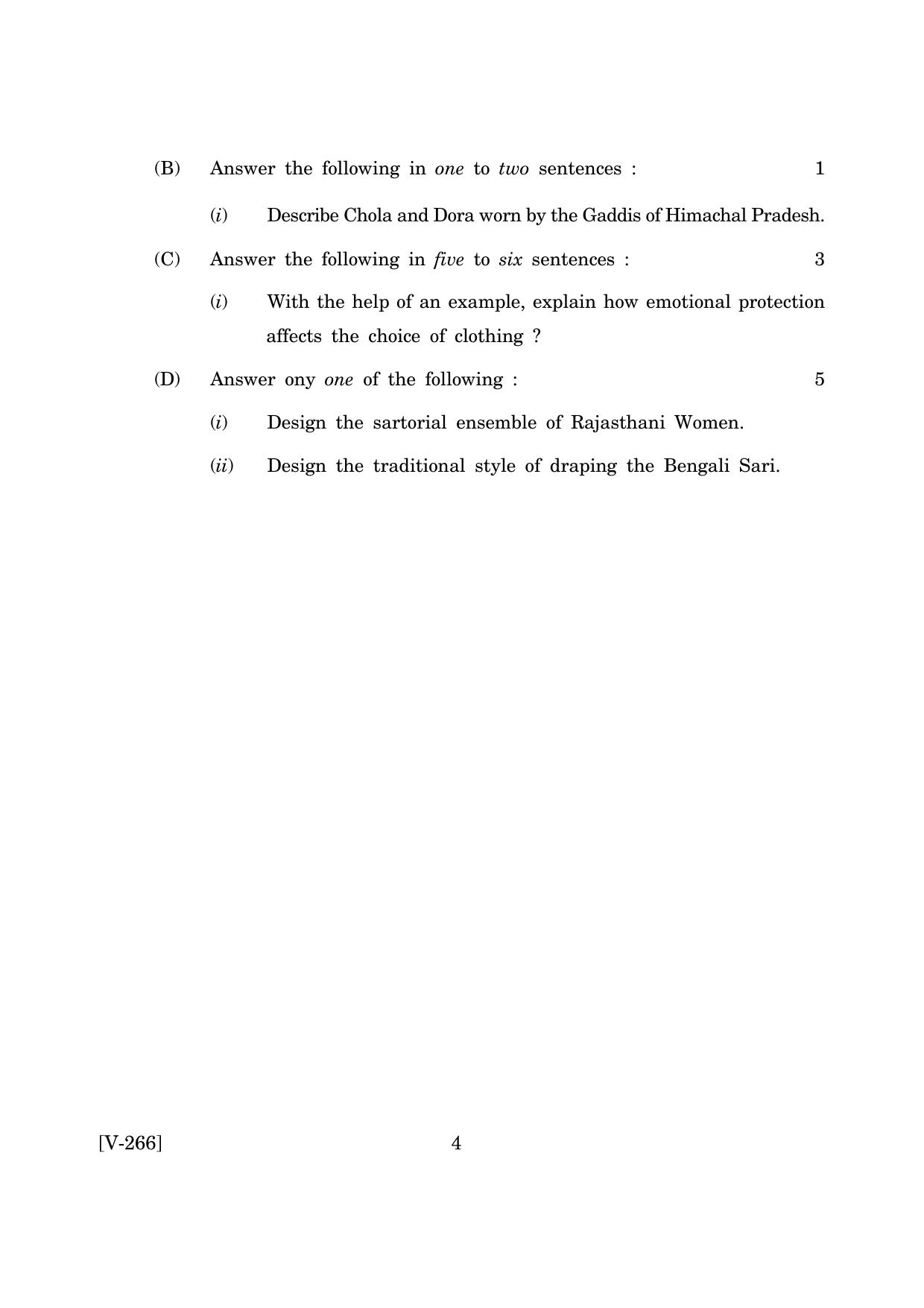 Goa Board Class 12 Apparel Designing & Decoration  2019 (March 2019) Question Paper - Page 4