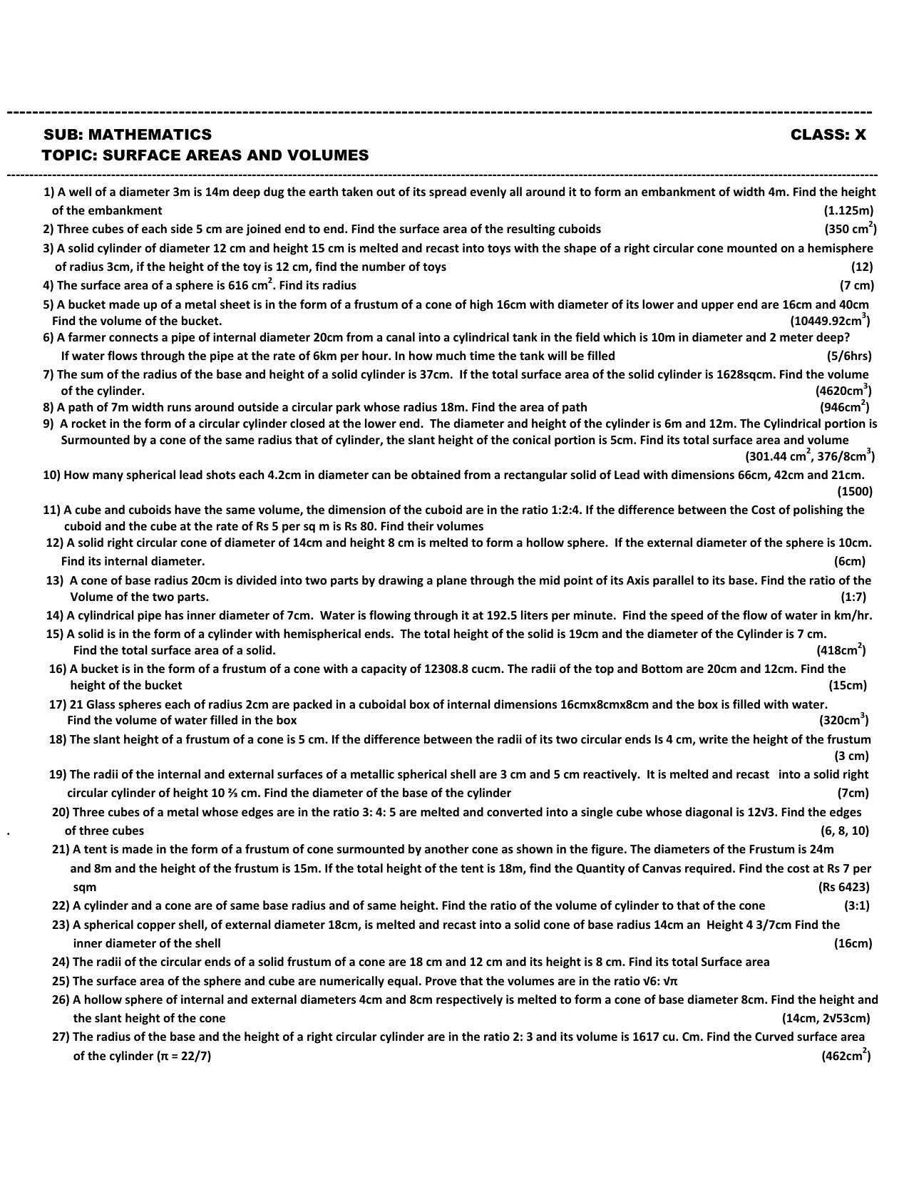 CBSE Worksheets for Class 10 Maths Areas related to Circles Assignment 3 - Page 2