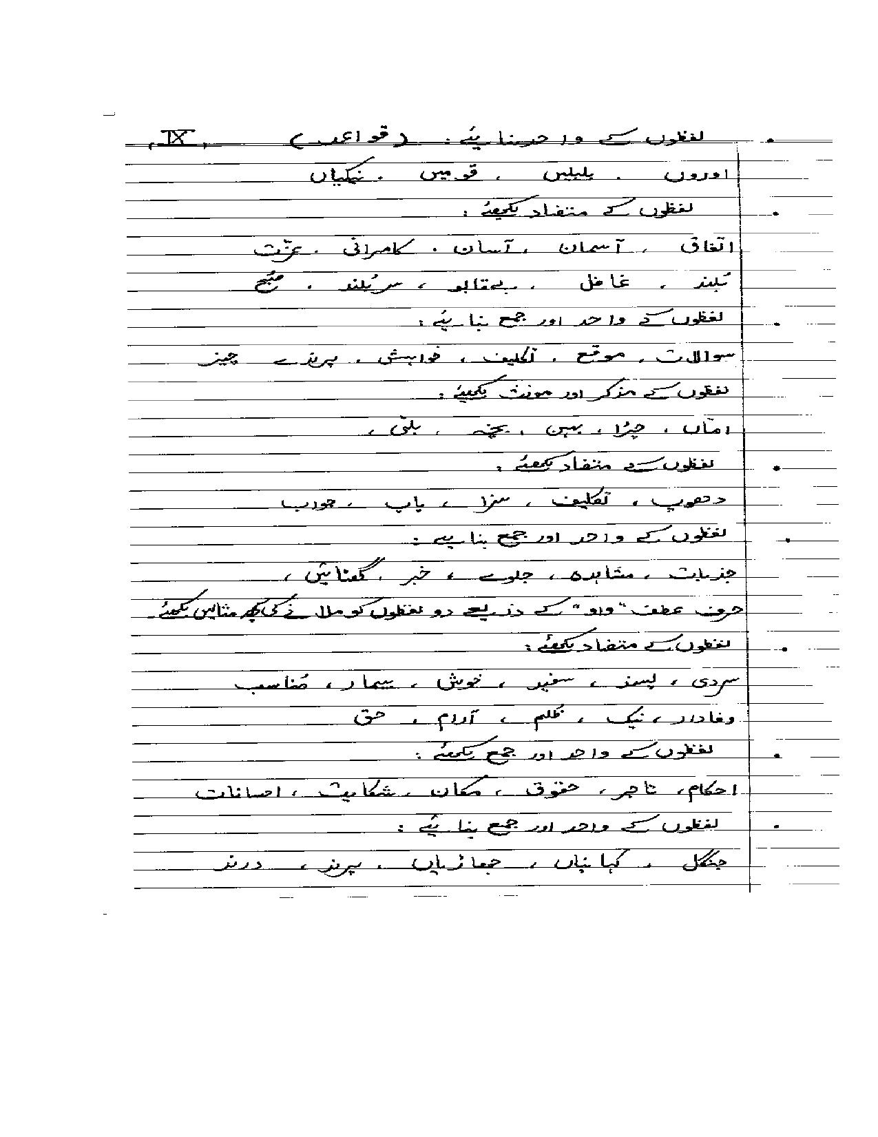 CBSE Worksheets for Class 9 Urdu Assignment 1 - Page 1