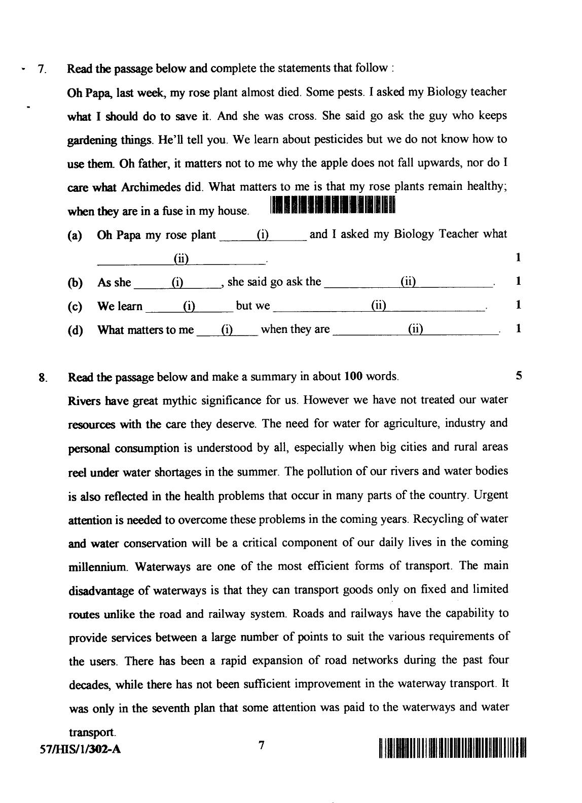 NIOS October 2018 Class 12 English Question Paper - Page 7
