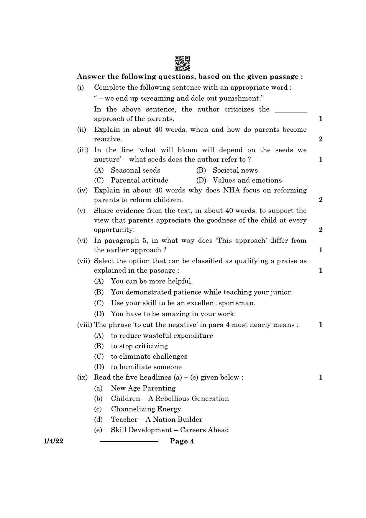 CBSE Class 12 1-4-2 English Core 2024 Question Paper - Page 4
