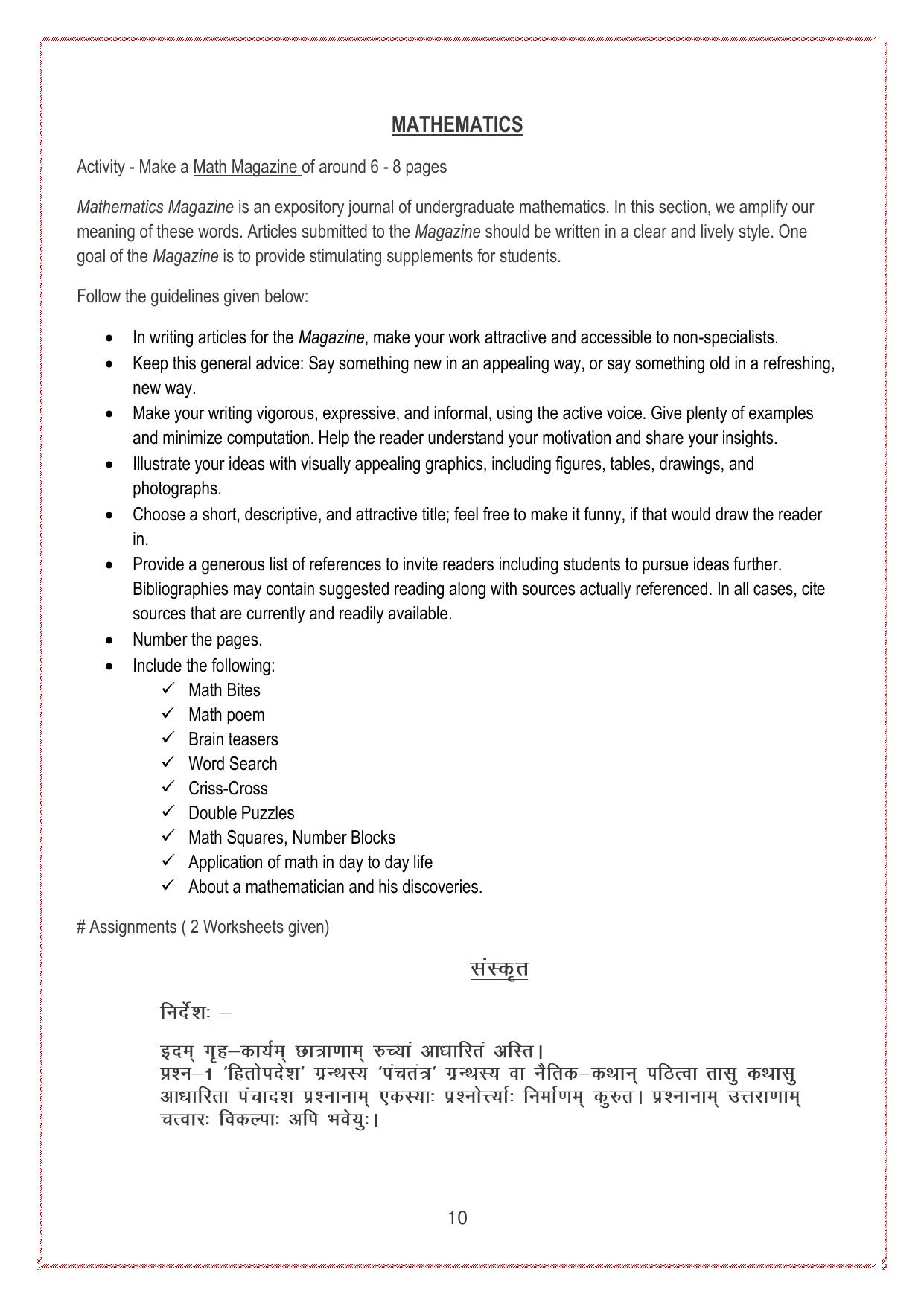 CBSE Worksheets for Class 8 English Assignment 98 - Page 9