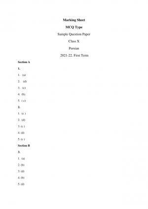 CBSE Class 10 Persian Marking Scheme and Solutions 2021-22