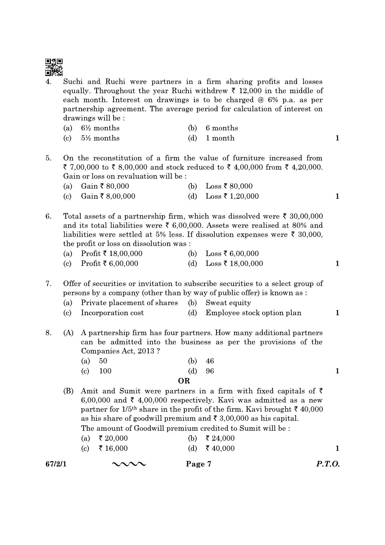 CBSE Class 12 67-2-1 Accountancy 2023 Question Paper - Page 7