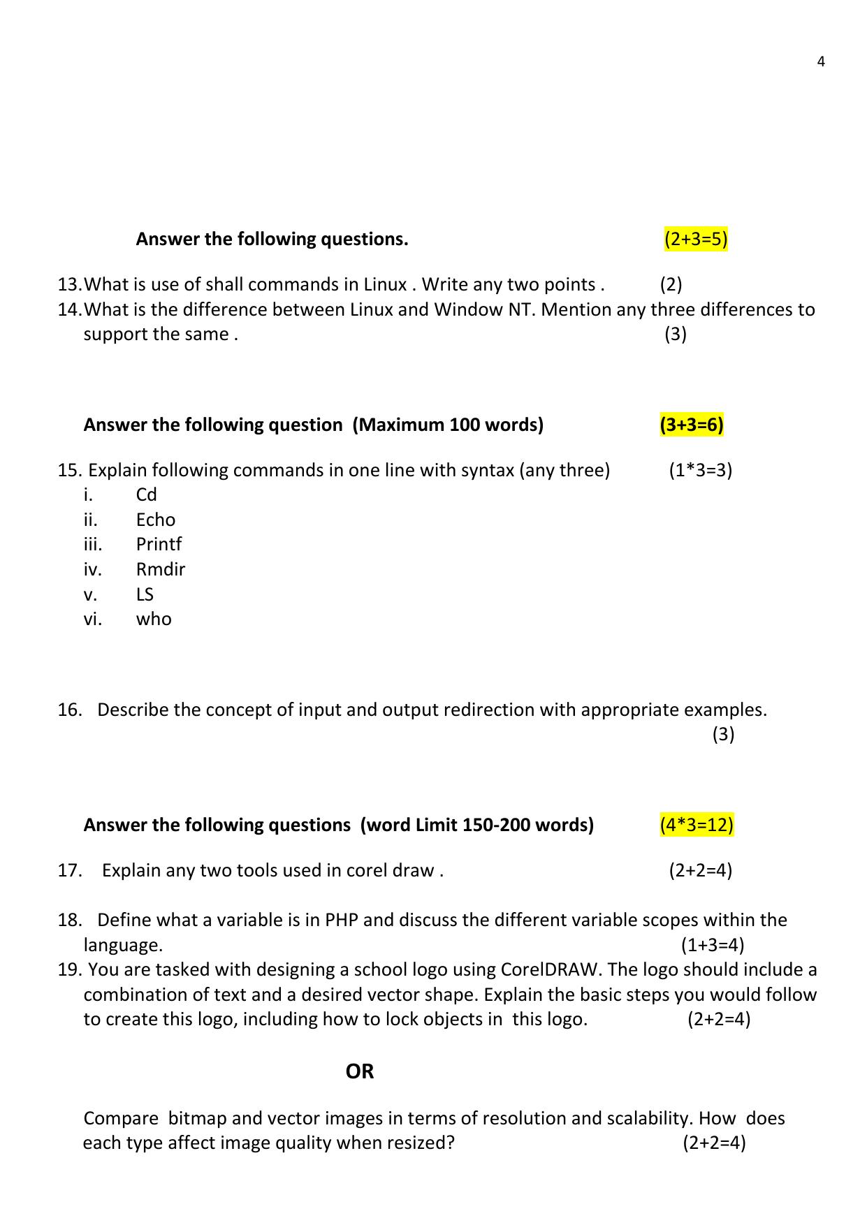 HPBOSE Class 12th Computer Science Sample Question Papers 2025 - Page 4