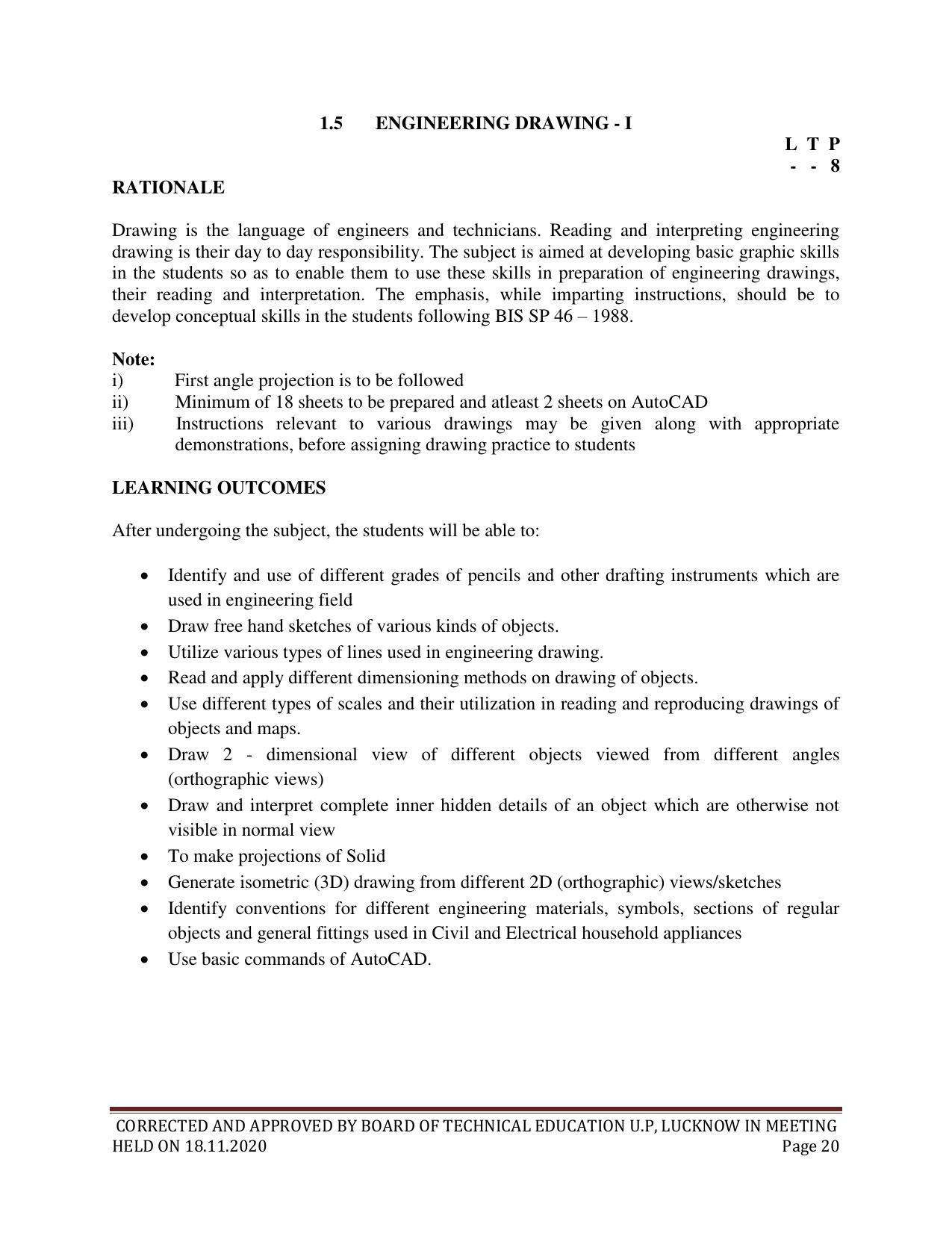 SYLLABUS FOR FIRST SEMESTER SESSION (2020-2021) - SIX SEMESTER DIPLOMA COURSE IN CHEMICAL TECHNOLOGY(FERTILIZER) - Page 20
