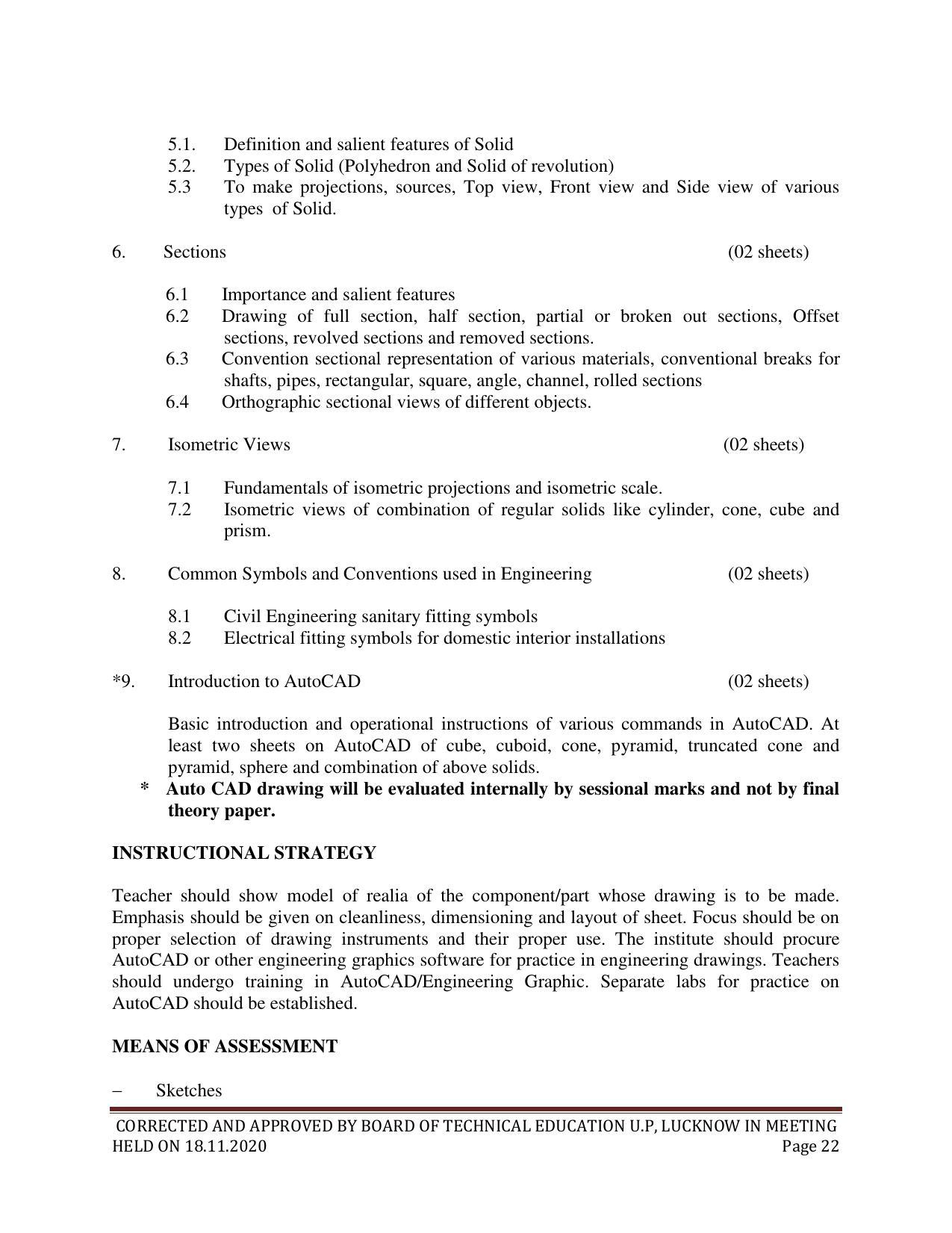 SYLLABUS FOR FIRST SEMESTER SESSION (2020-2021) - SIX SEMESTER DIPLOMA COURSE IN CHEMICAL TECHNOLOGY(FERTILIZER) - Page 22