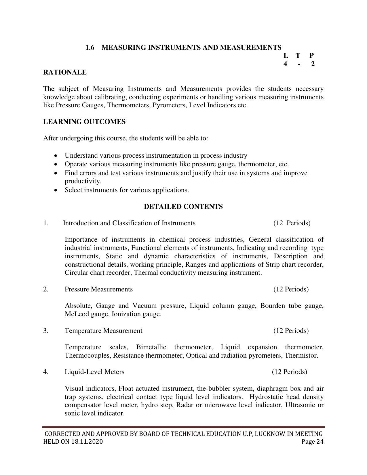 SYLLABUS FOR FIRST SEMESTER SESSION (2020-2021) - SIX SEMESTER DIPLOMA COURSE IN CHEMICAL TECHNOLOGY(FERTILIZER) - Page 24