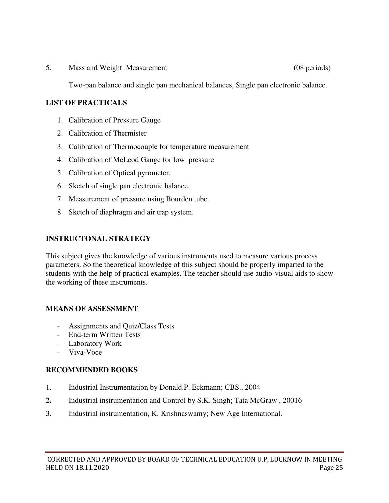 SYLLABUS FOR FIRST SEMESTER SESSION (2020-2021) - SIX SEMESTER DIPLOMA COURSE IN CHEMICAL TECHNOLOGY(FERTILIZER) - Page 25