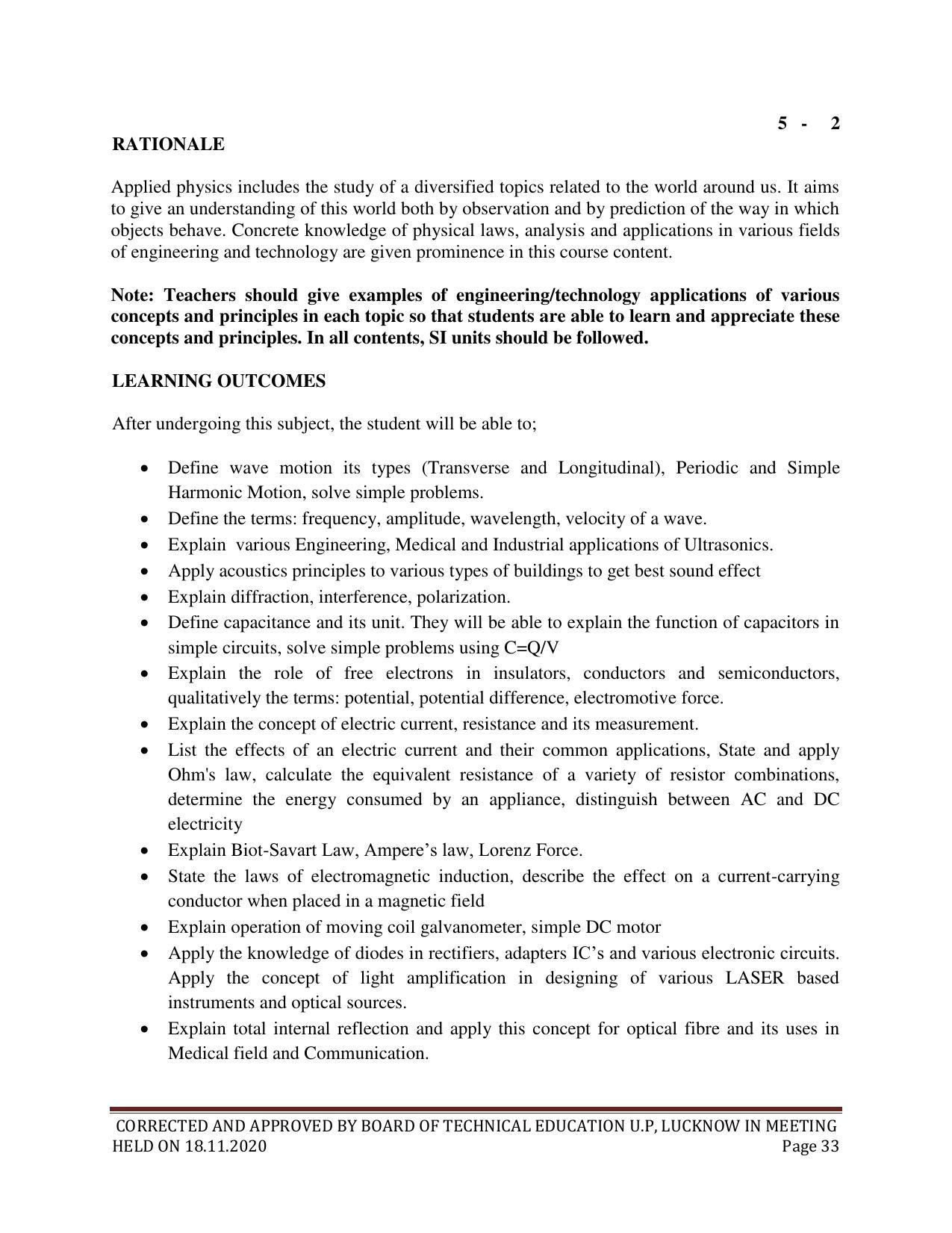 SYLLABUS FOR FIRST SEMESTER SESSION (2020-2021) - SIX SEMESTER DIPLOMA COURSE IN CHEMICAL TECHNOLOGY(FERTILIZER) - Page 33
