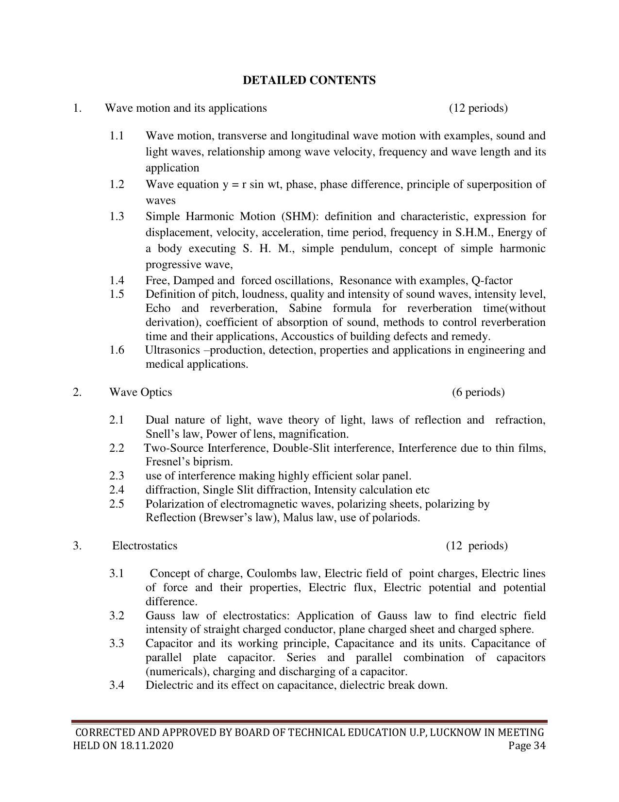 SYLLABUS FOR FIRST SEMESTER SESSION (2020-2021) - SIX SEMESTER DIPLOMA COURSE IN CHEMICAL TECHNOLOGY(FERTILIZER) - Page 34
