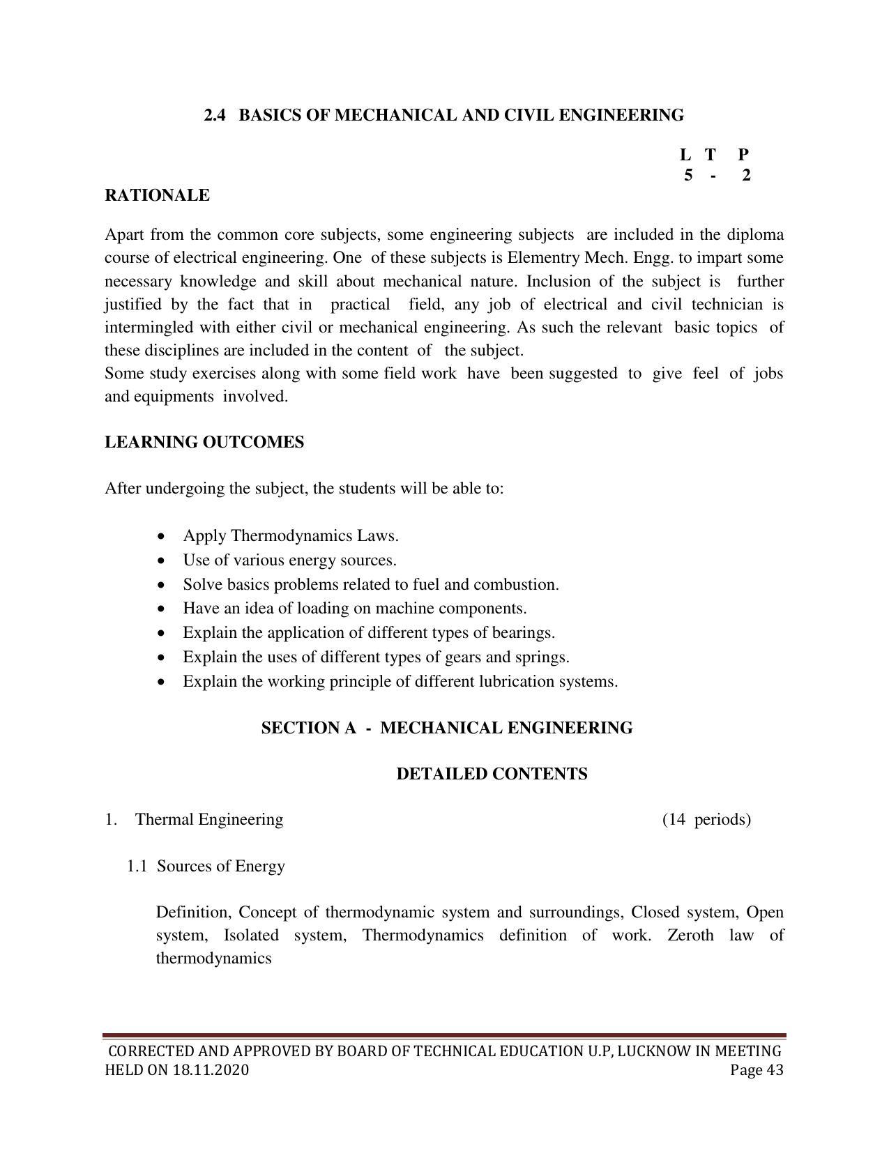 SYLLABUS FOR FIRST SEMESTER SESSION (2020-2021) - SIX SEMESTER DIPLOMA COURSE IN CHEMICAL TECHNOLOGY(FERTILIZER) - Page 43